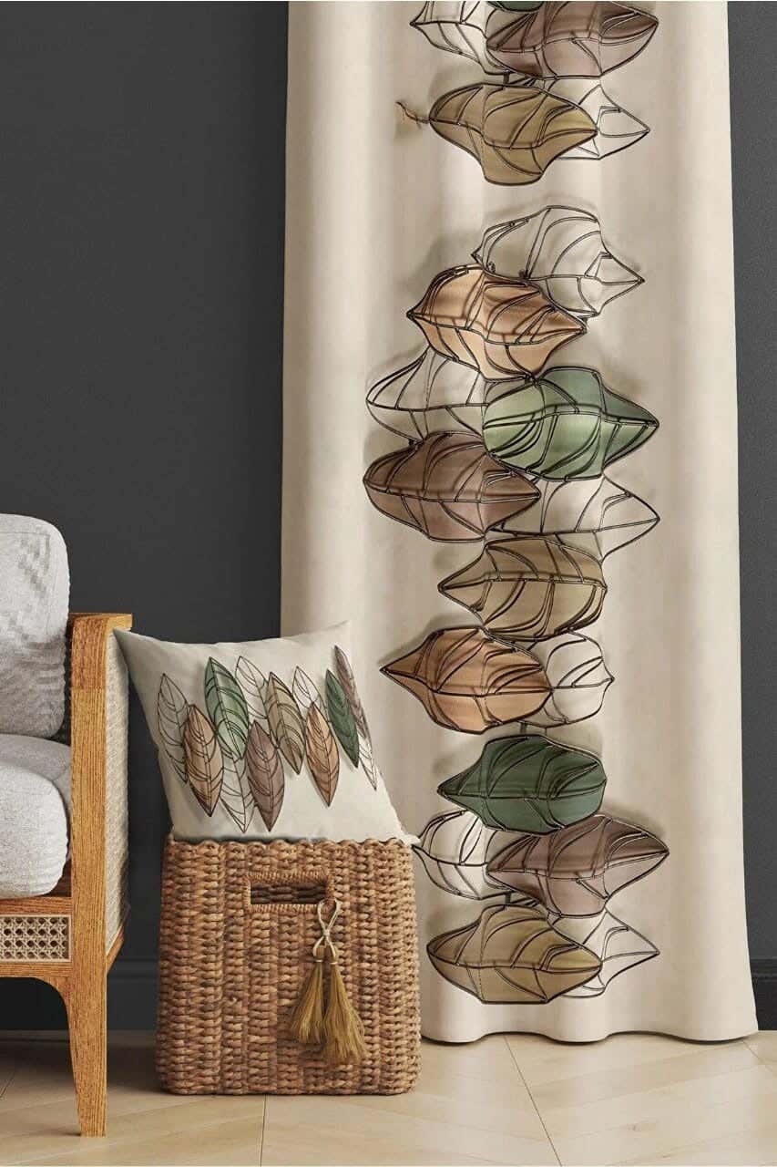 Velvet Curtain, 2 Pieces, 250×280 Cm - Multicolor