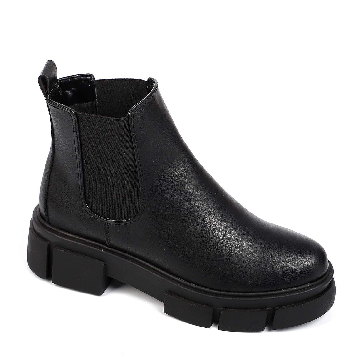Xo Style Women Mid Heel Leather Ankle Boot
