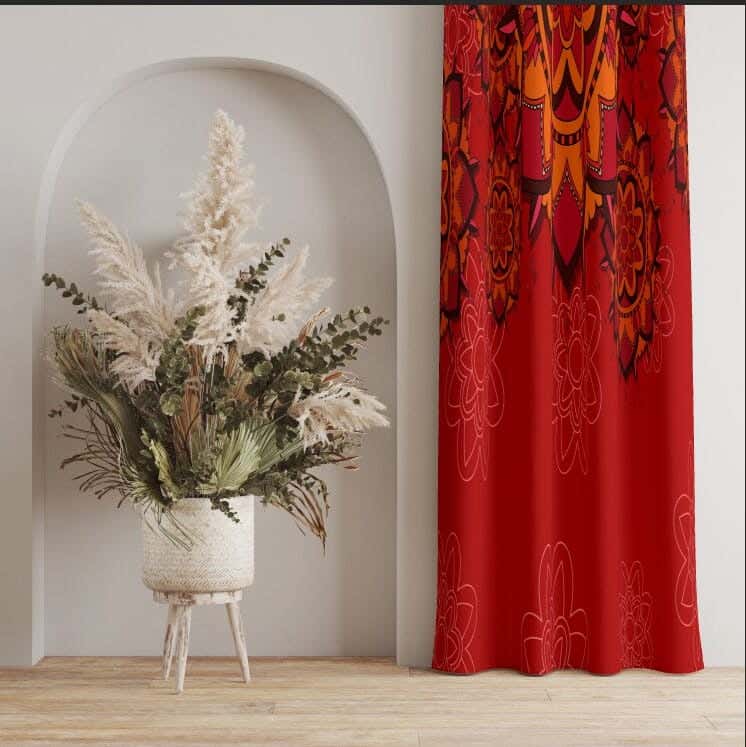 Velvet Curtain, 2 Pieces, 250×280 Cm - Multicolor