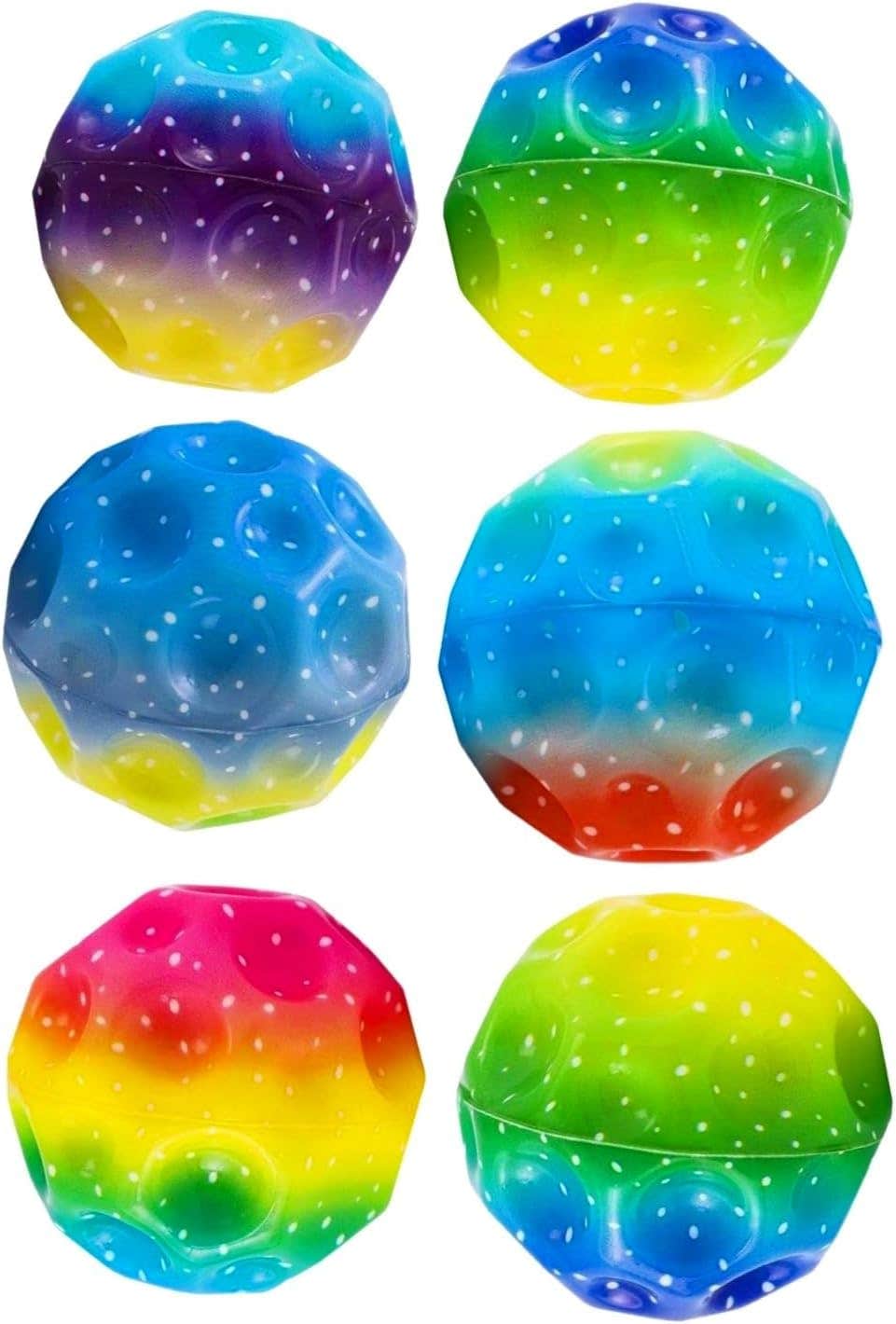Binggunyo Bouncy Design Foam Jump Ball, 6 Pieces - Multicolor