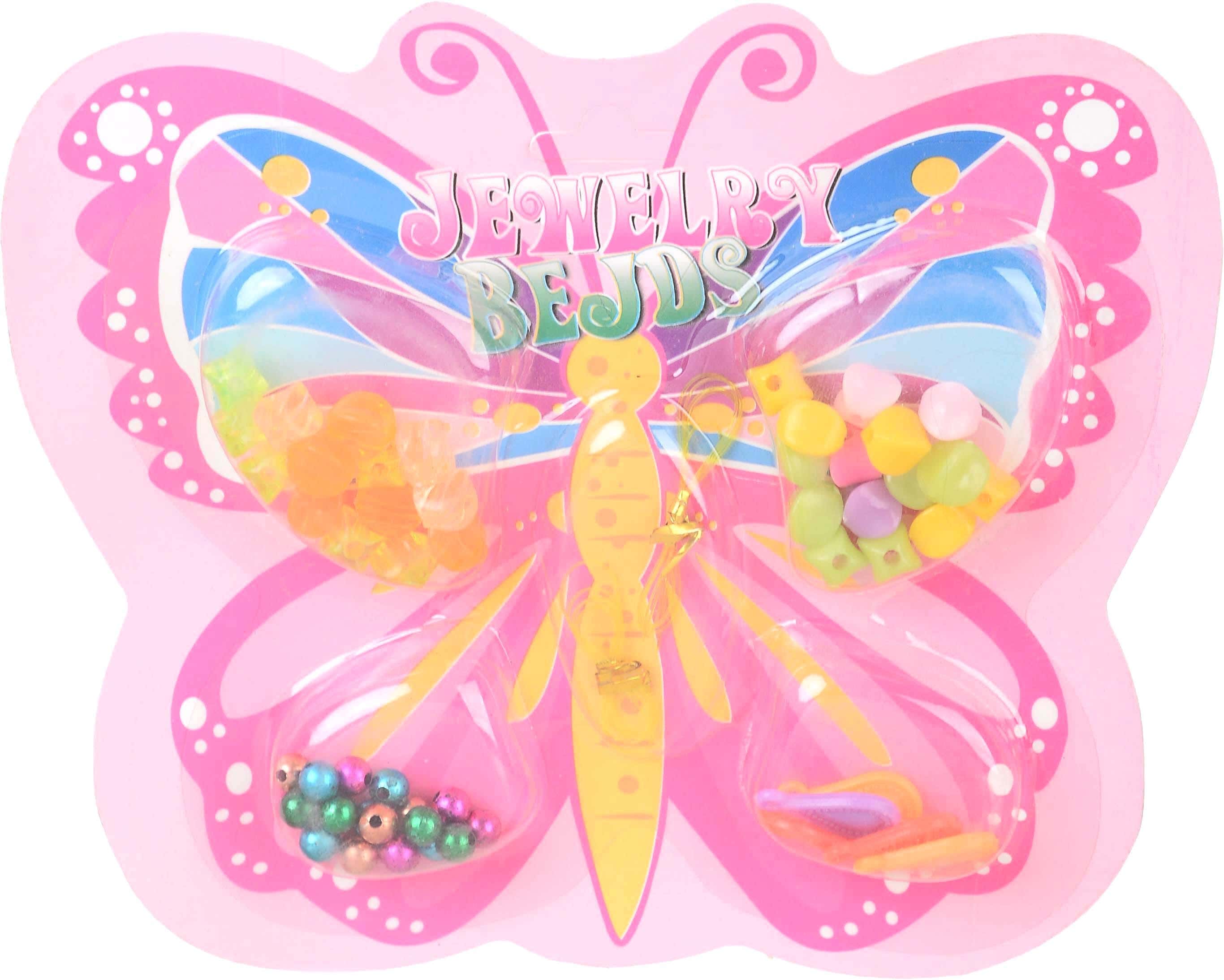 Plastic Beads Accessory Toy For Girls, Butterfly Shape - Multicolor