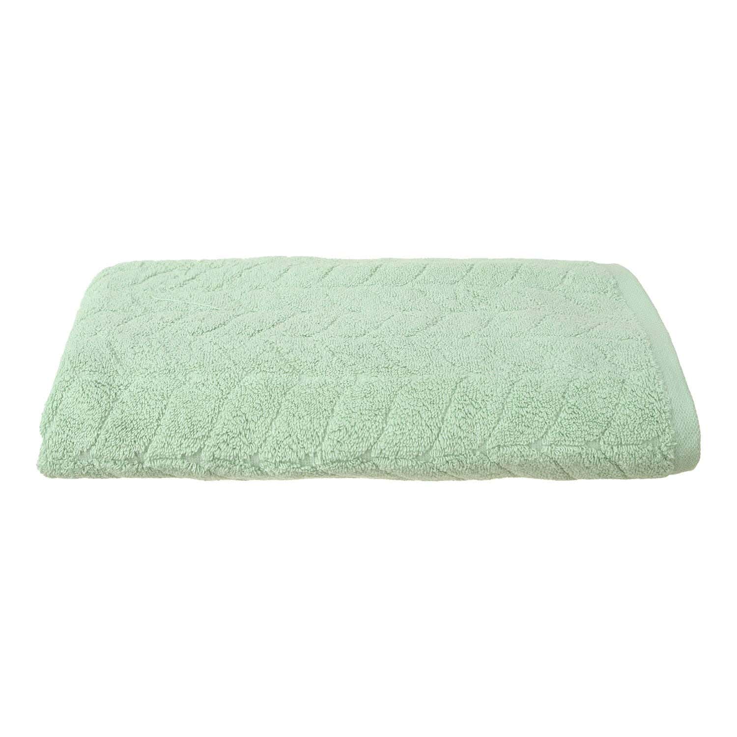 Mehalla Jacquard Cotton Bath Sheet, 70×140 cm - Light Green
