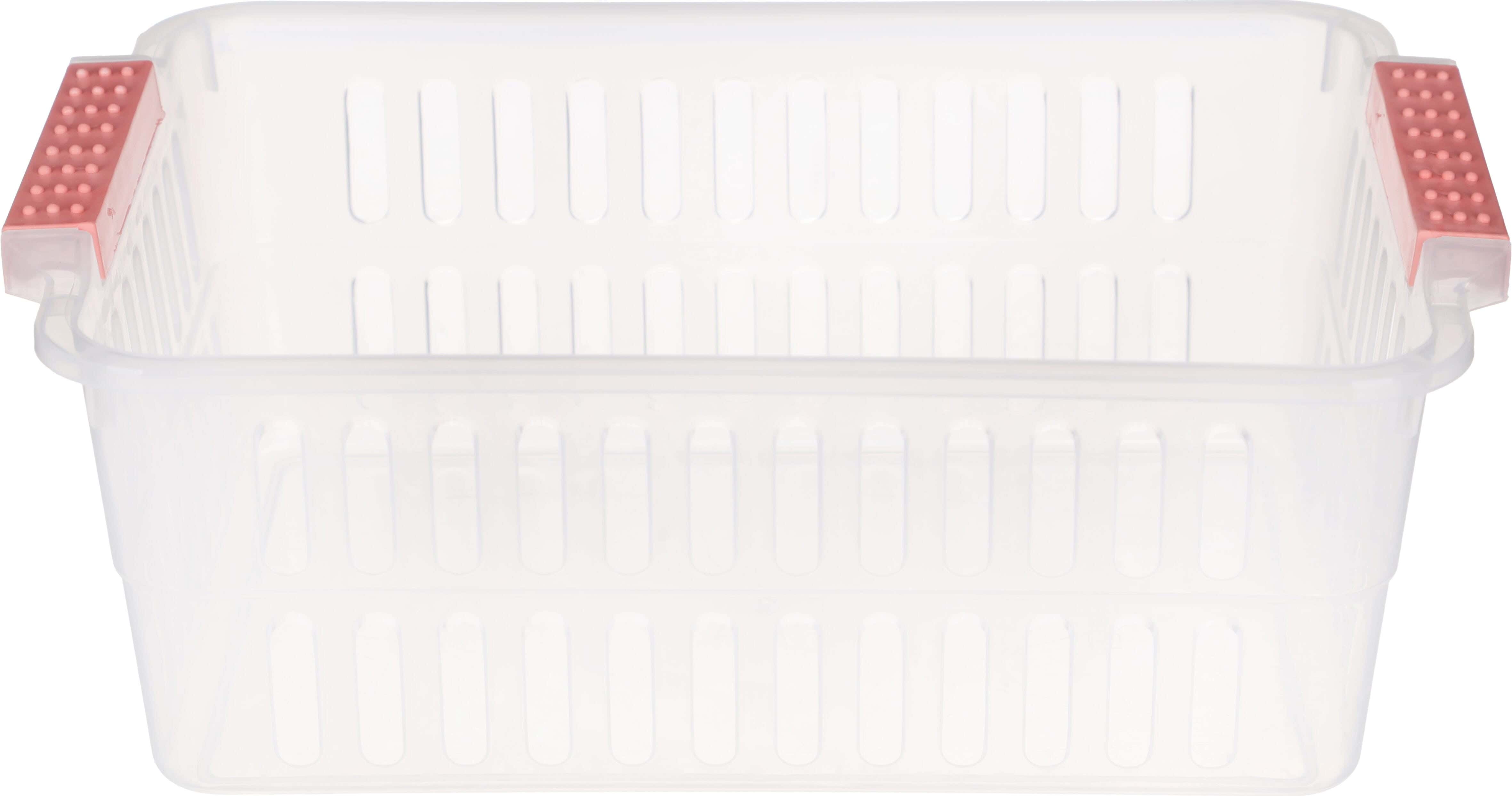 El Hoda Plastic Rectangular Clothespins Basket, 2 Litres - Clear Cashmere