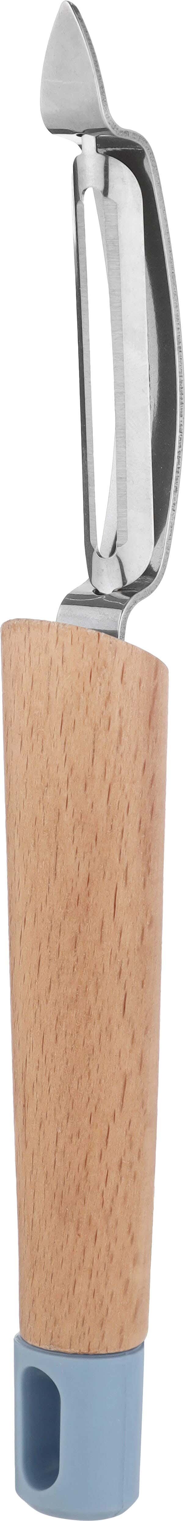Stainless Steel Peeler with Wooden Handle, 21 cm - Wood Silver