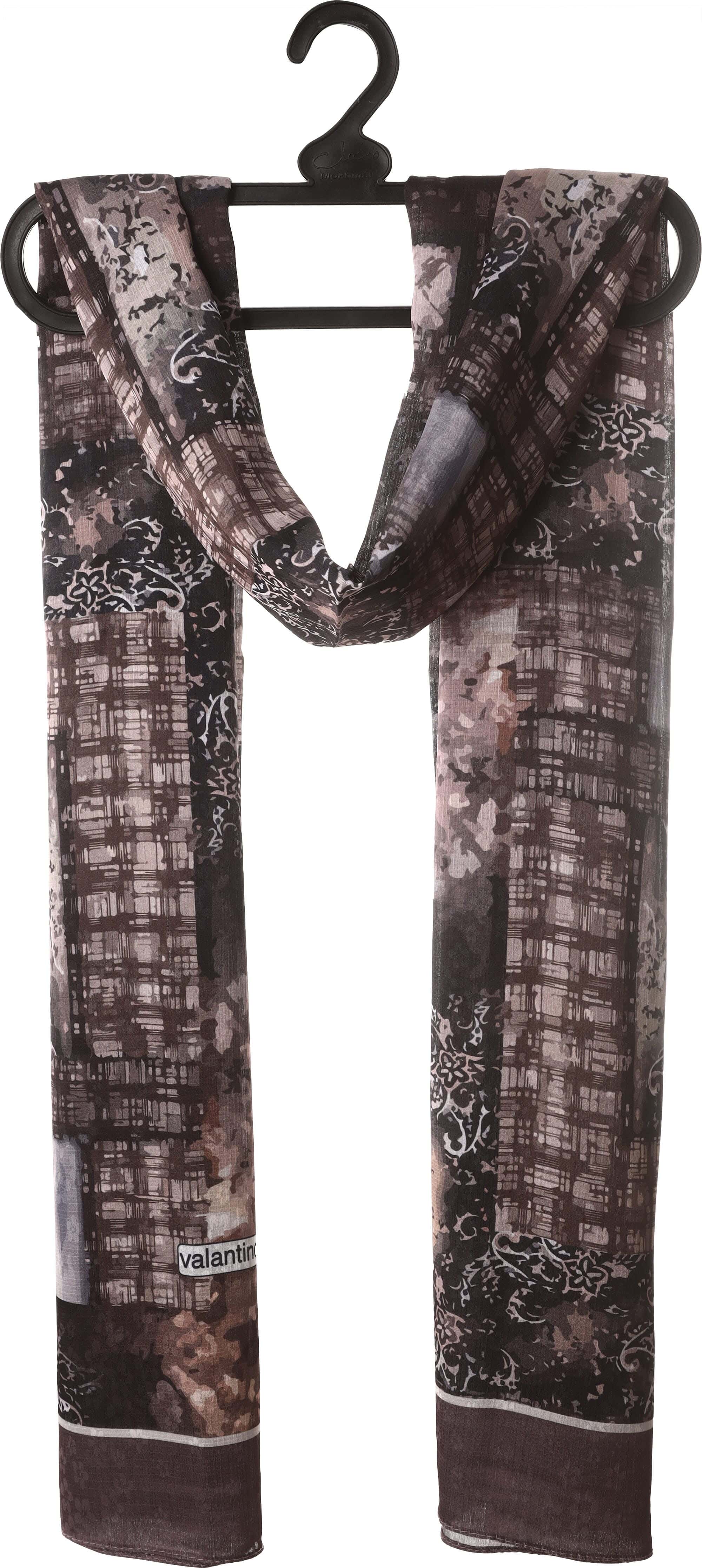 Printed Jacquard Scarf, 180×75 cm