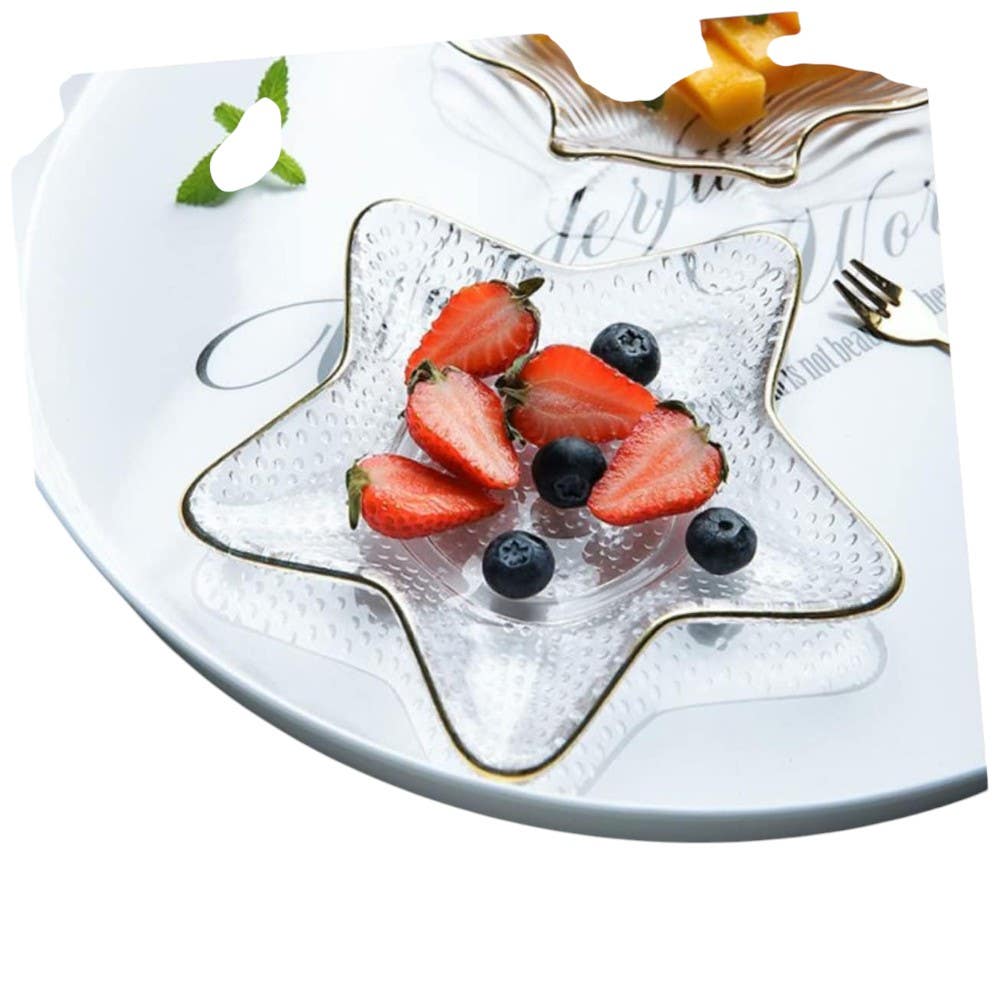 Starfish Shape Acrylic Fruit Plates Set , 8 Pieces - Clear