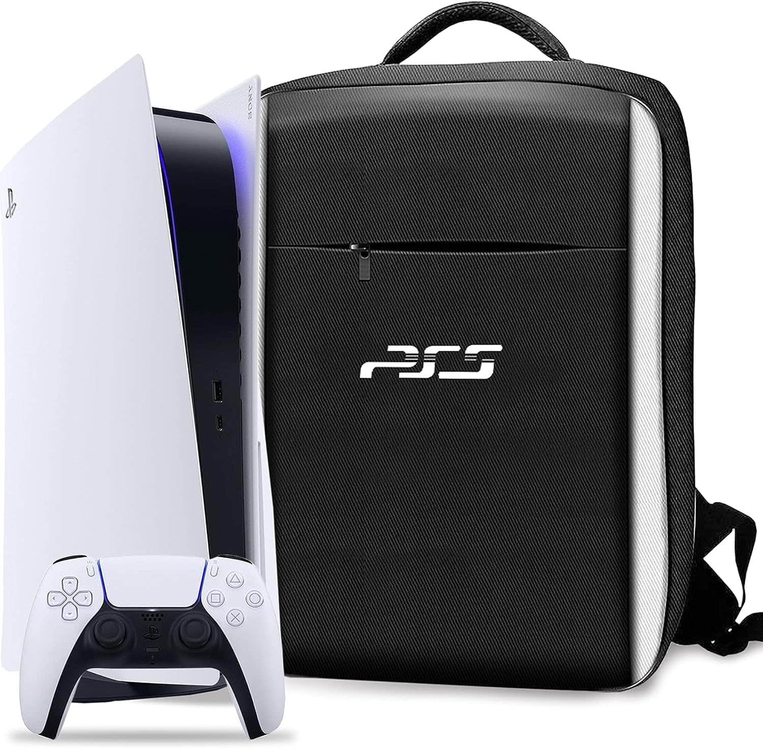 Protective Travel Backpack for PlayStation 5 - Black White