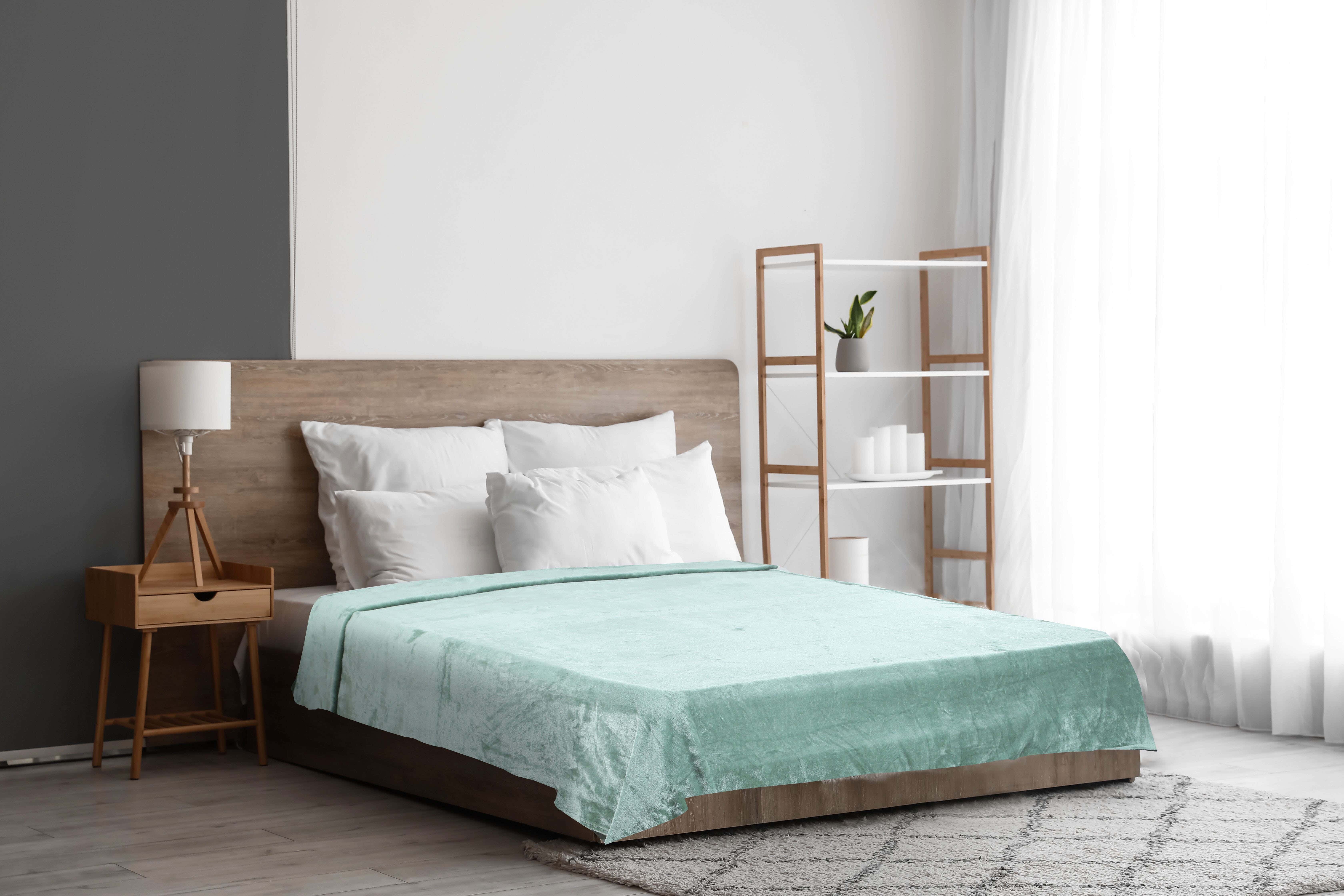 White Gold Velvet Youth Bed Heater Set, 2 Pieces, 220x180 cm, 2500 g - Beige