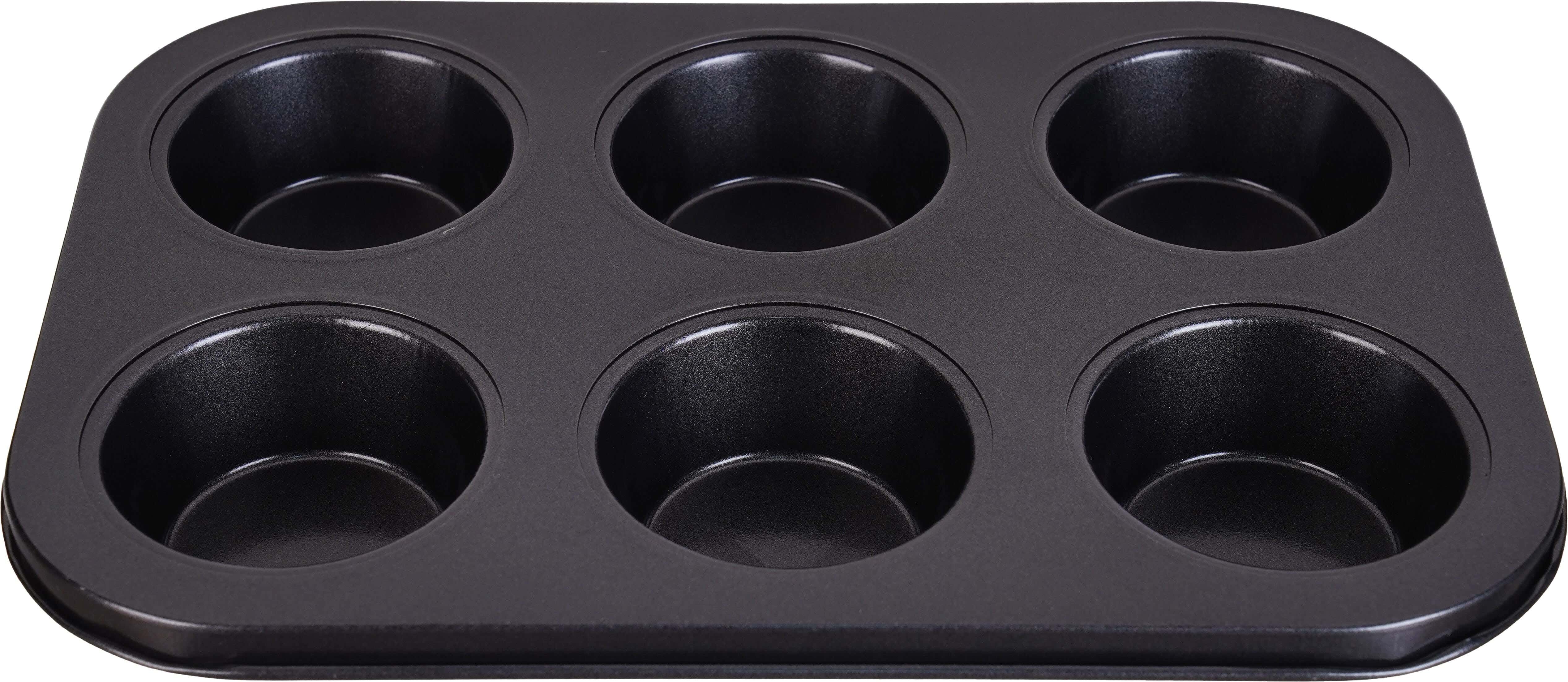 Teflon Cupcake Mold, 6 Eyes, 26x18 cm - Dark Grey