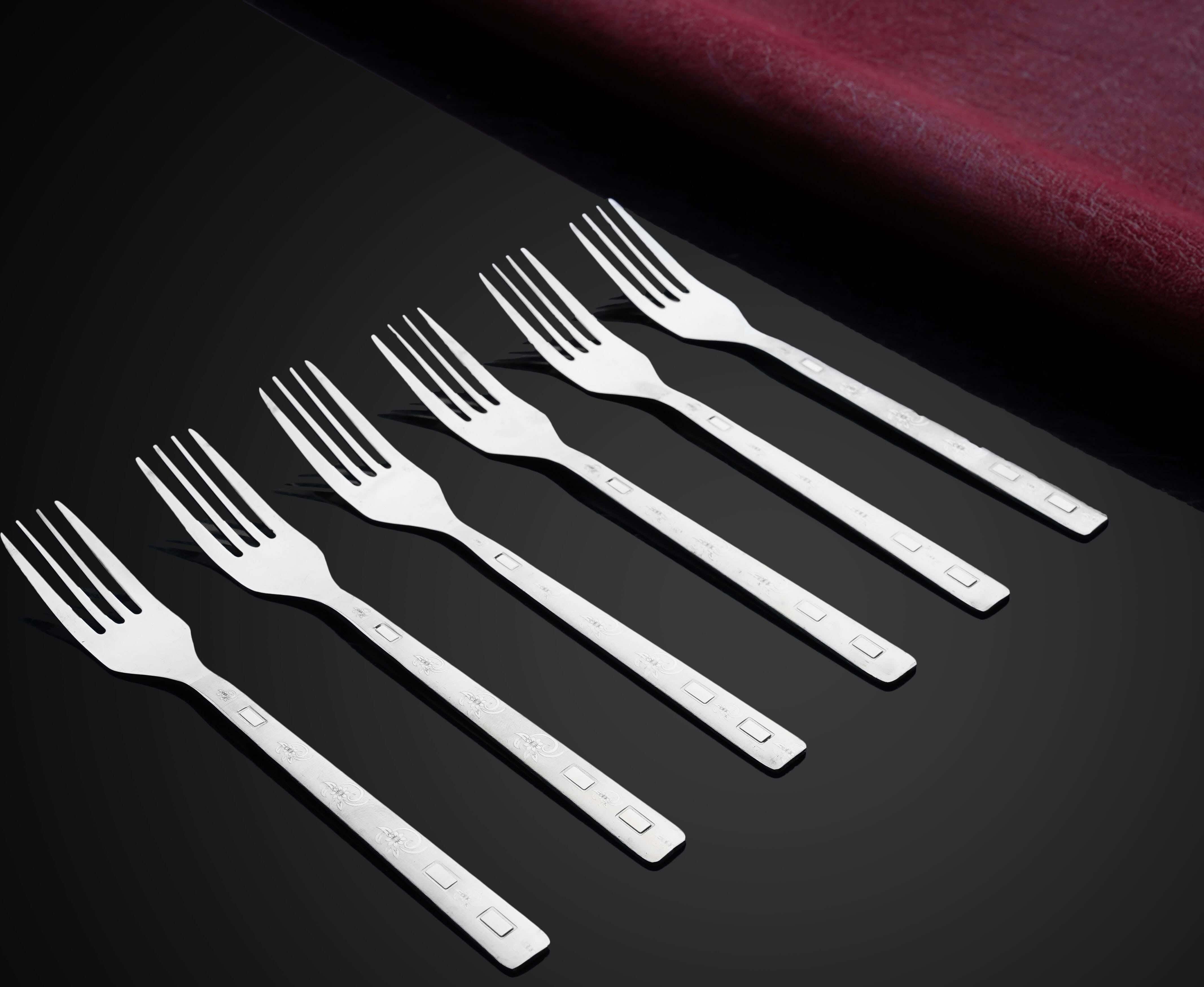 Top One Stainless Steel Fork Set, 6 Pieces, 15 cm - Silver