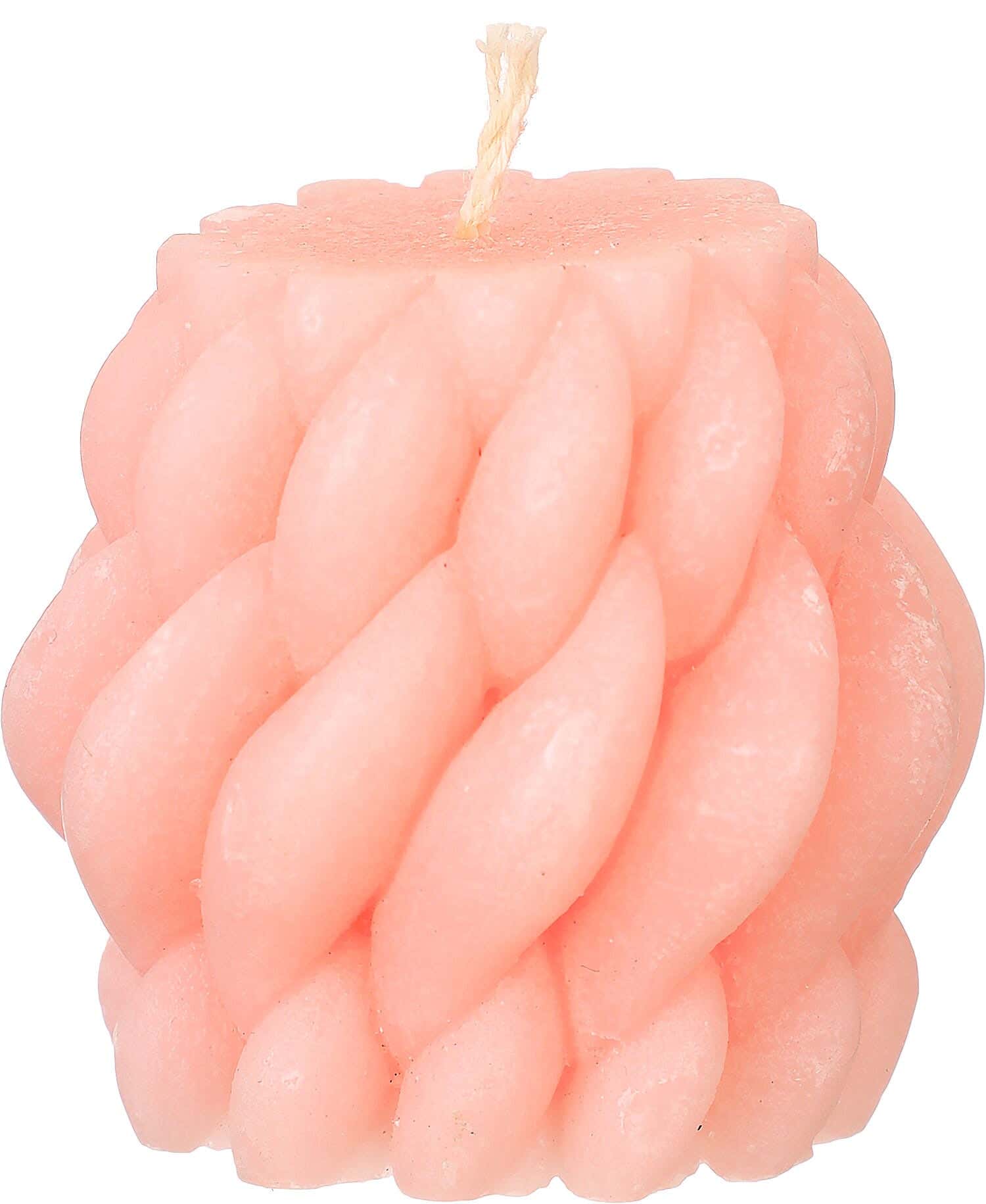 Scented Candle, Braid Shape, 6x4 cm - Rose
