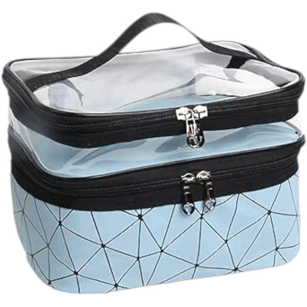 Waterproof Plastic Travel Cosmetic Bag - Light Blue