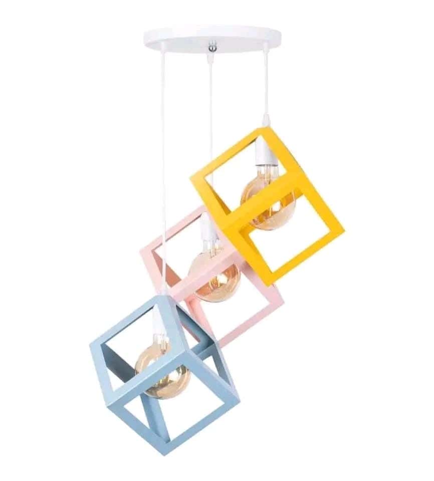 Modern Ceiling Chandelier, 3 Bulbs, Size 80×40 - Multicolor - Modern11