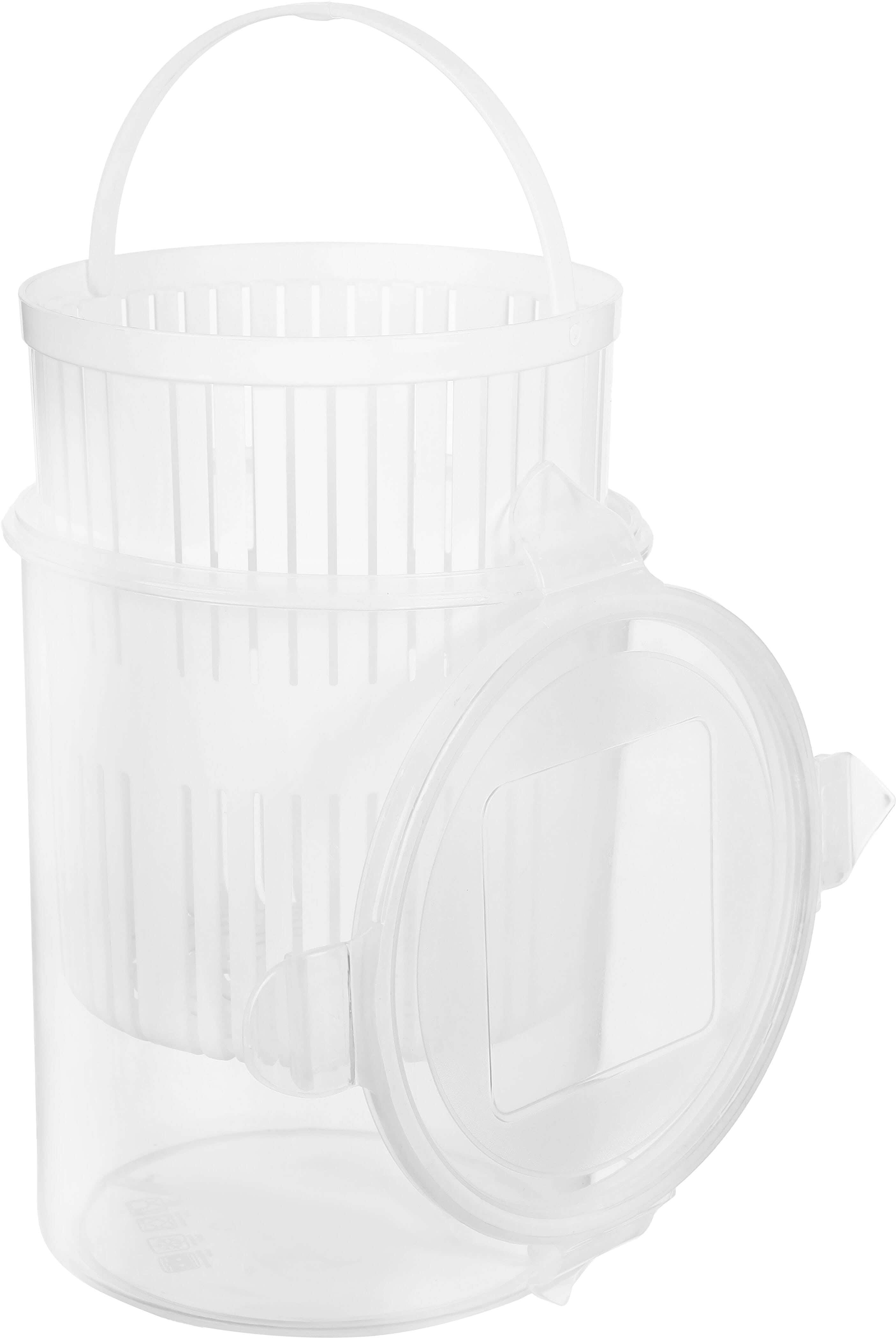 Al Wataneya Plastic Storage Jar with Strainer, 3000 ml - Clear White