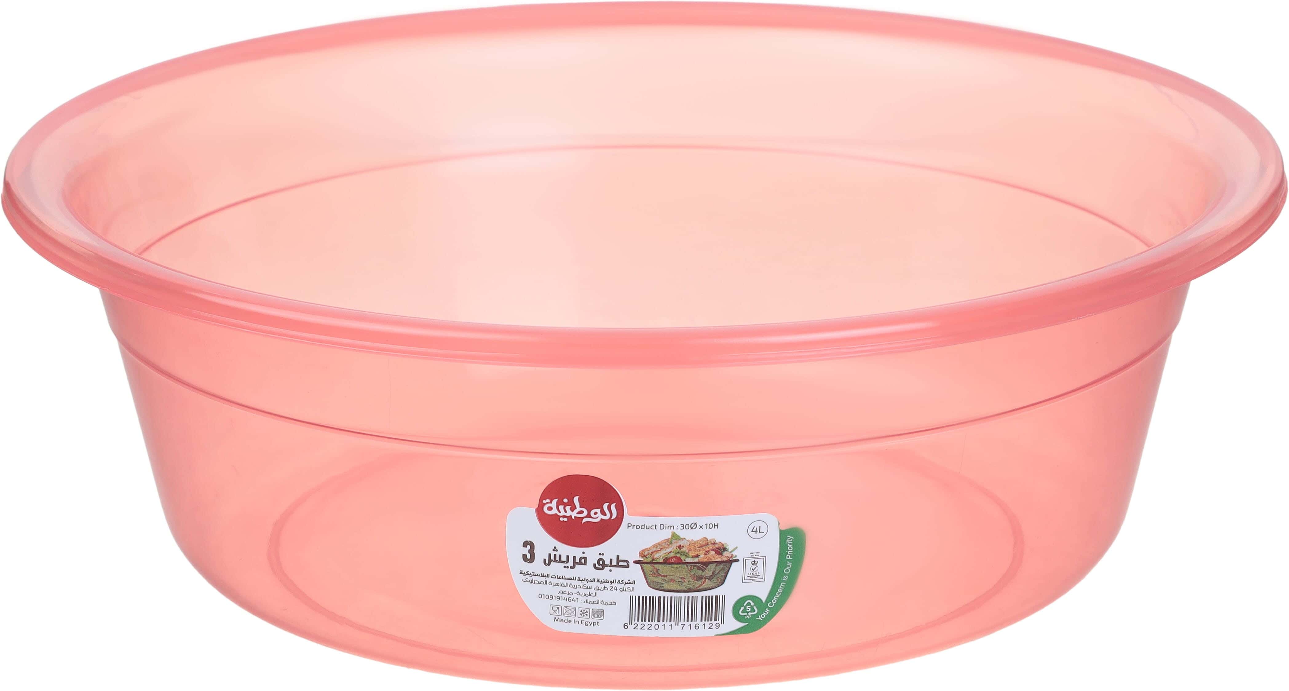 Al Wataneya Plastic Plate, 4 Liter, Size 3 - Red