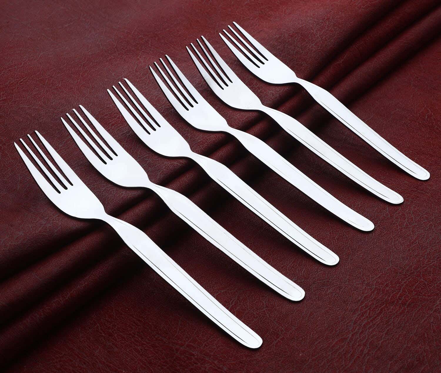Top One Stainless Steel Dinner Fork Set, 6 Pieces, 19 cm - Silver