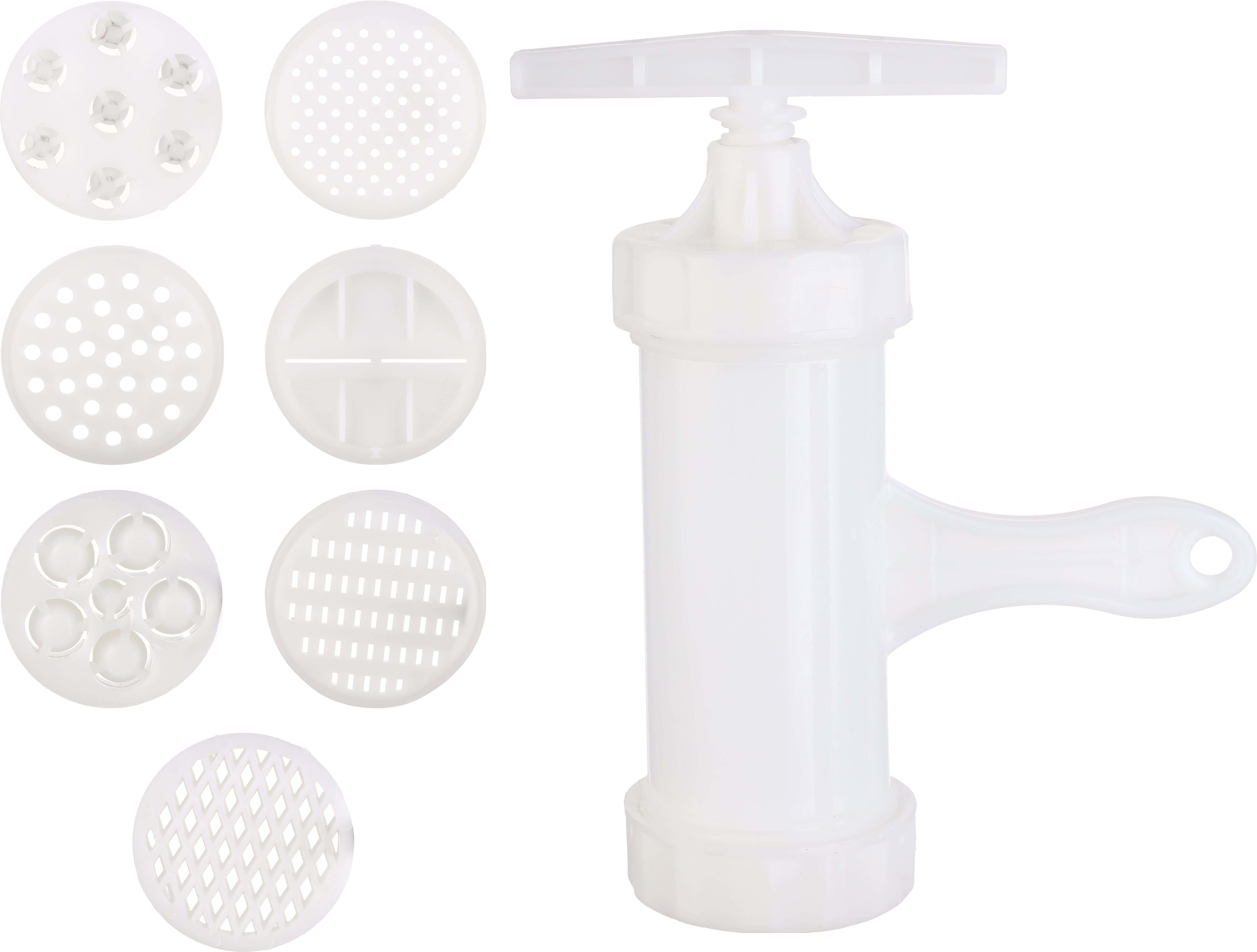 Plastic Pasta Press, 8 shapes - White
