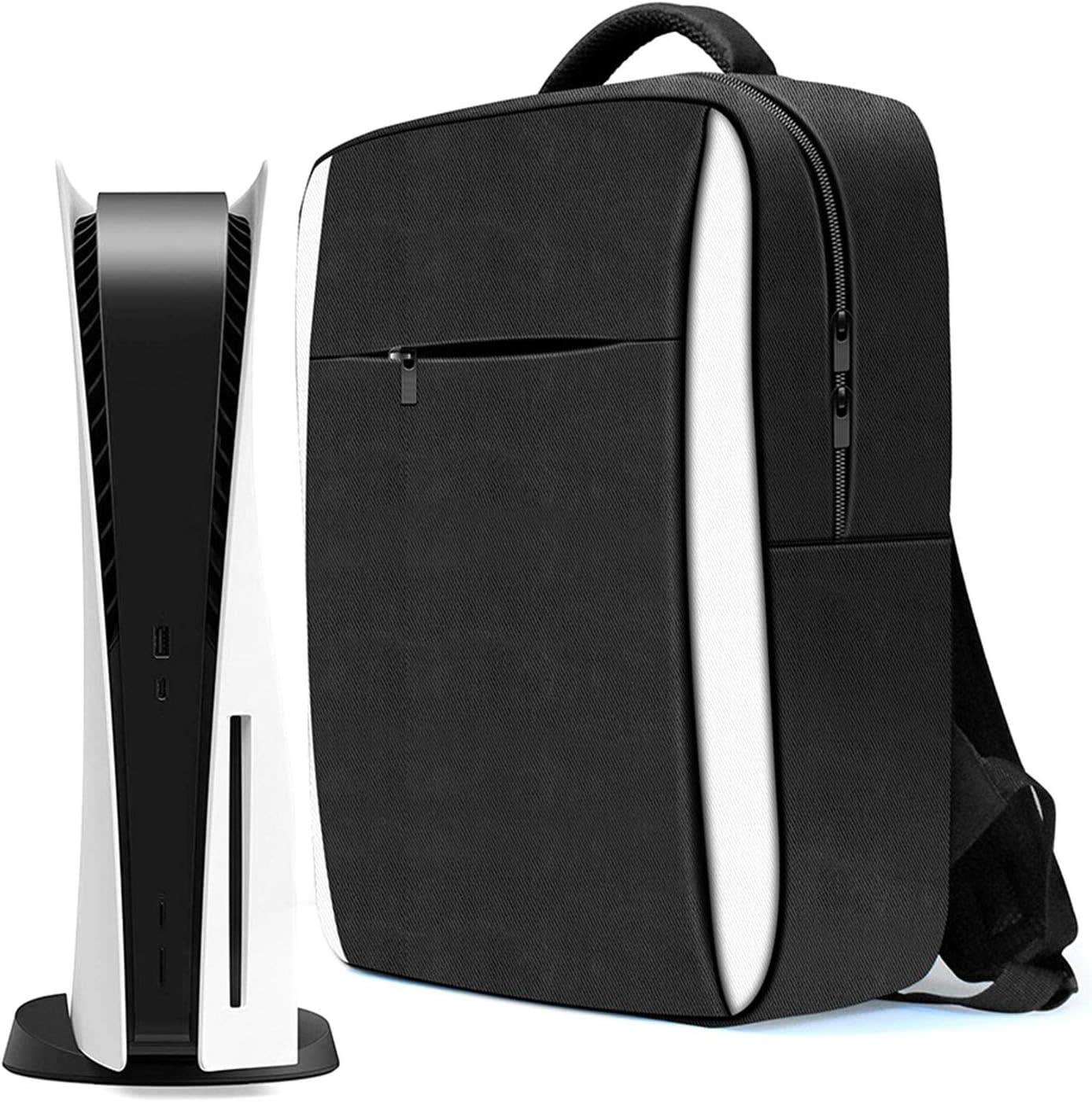 Mooderf Protective Travel Backpack for PlayStation 5 - Black White
