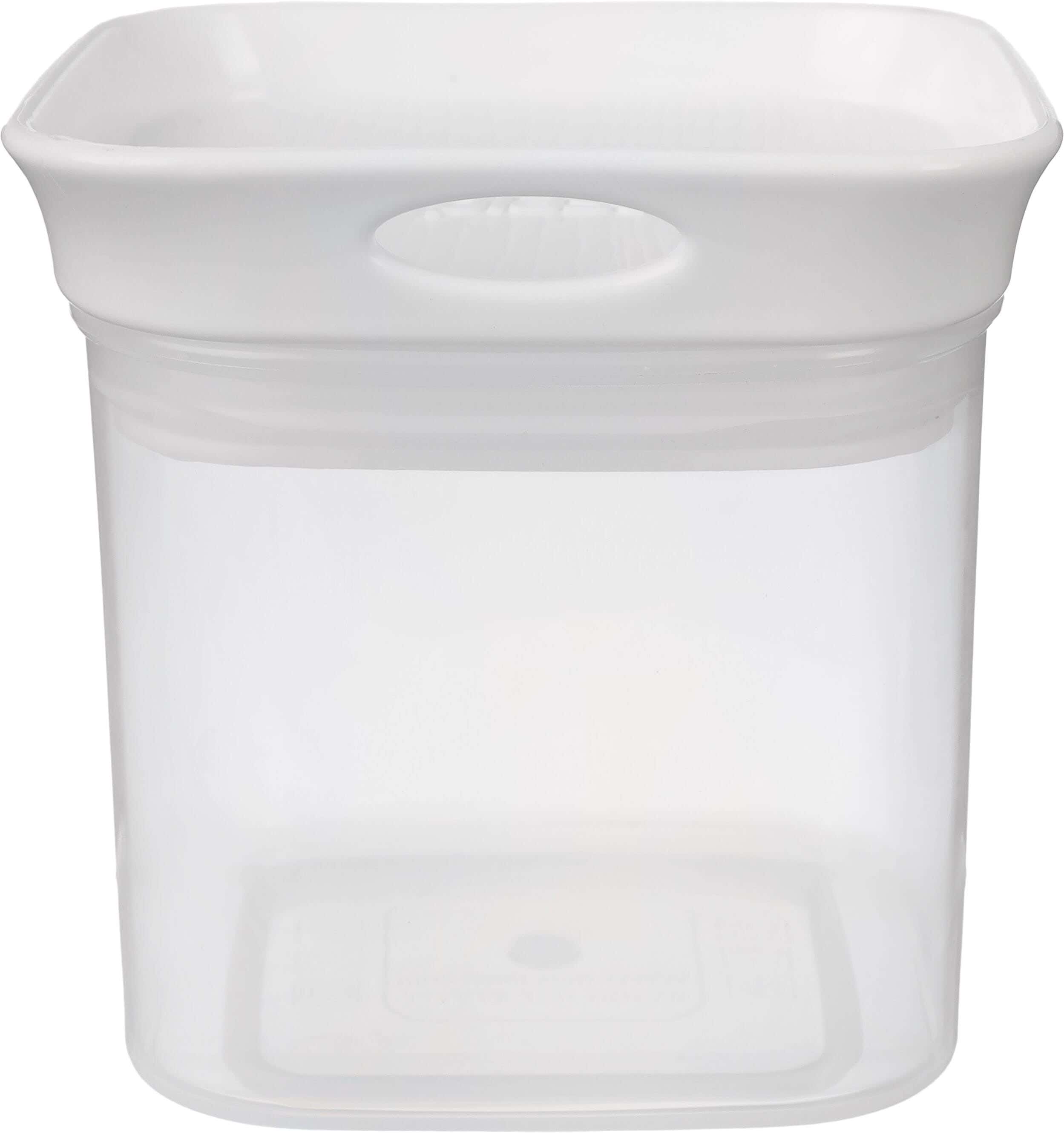 Max Plast Square Plastic Jar, 600 ml - Clear White