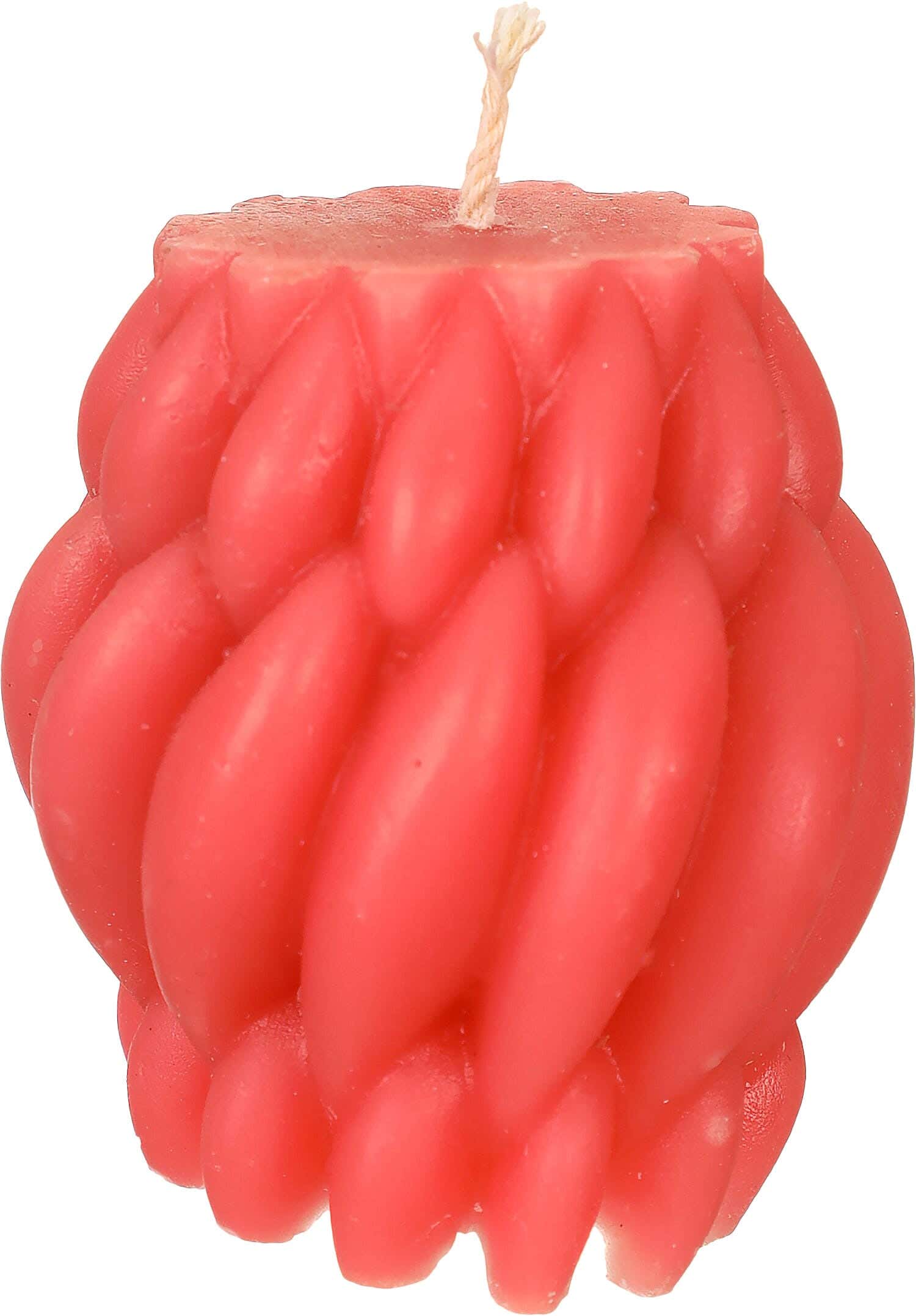 Scented Candle, Braid Shape, 6x4 cm - Pink