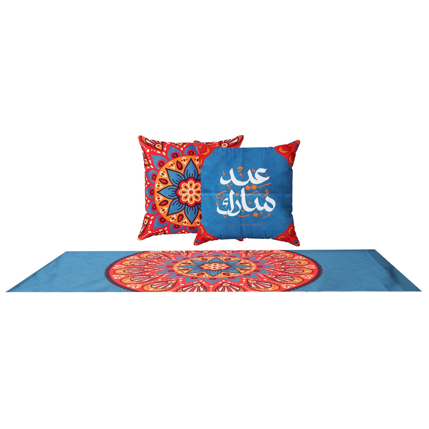 Velvet Dining Tablecloth Set, 3 Pieces - Petrol Red