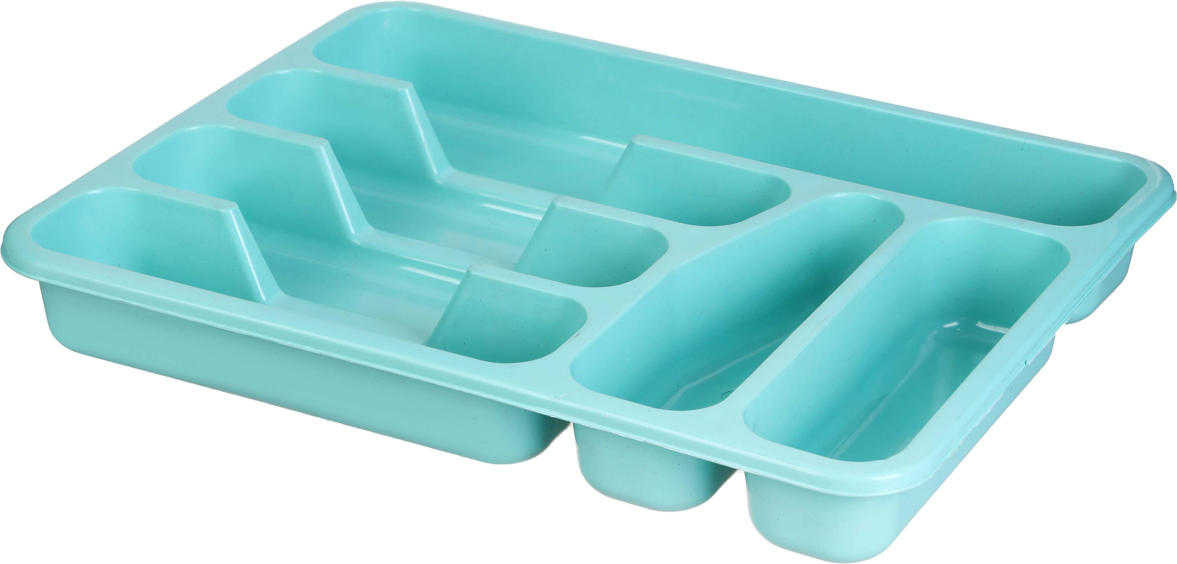 El Hoda Plastic forks and Spoons Drawer, 6 Eyes, 30×38 cm - Turquoise