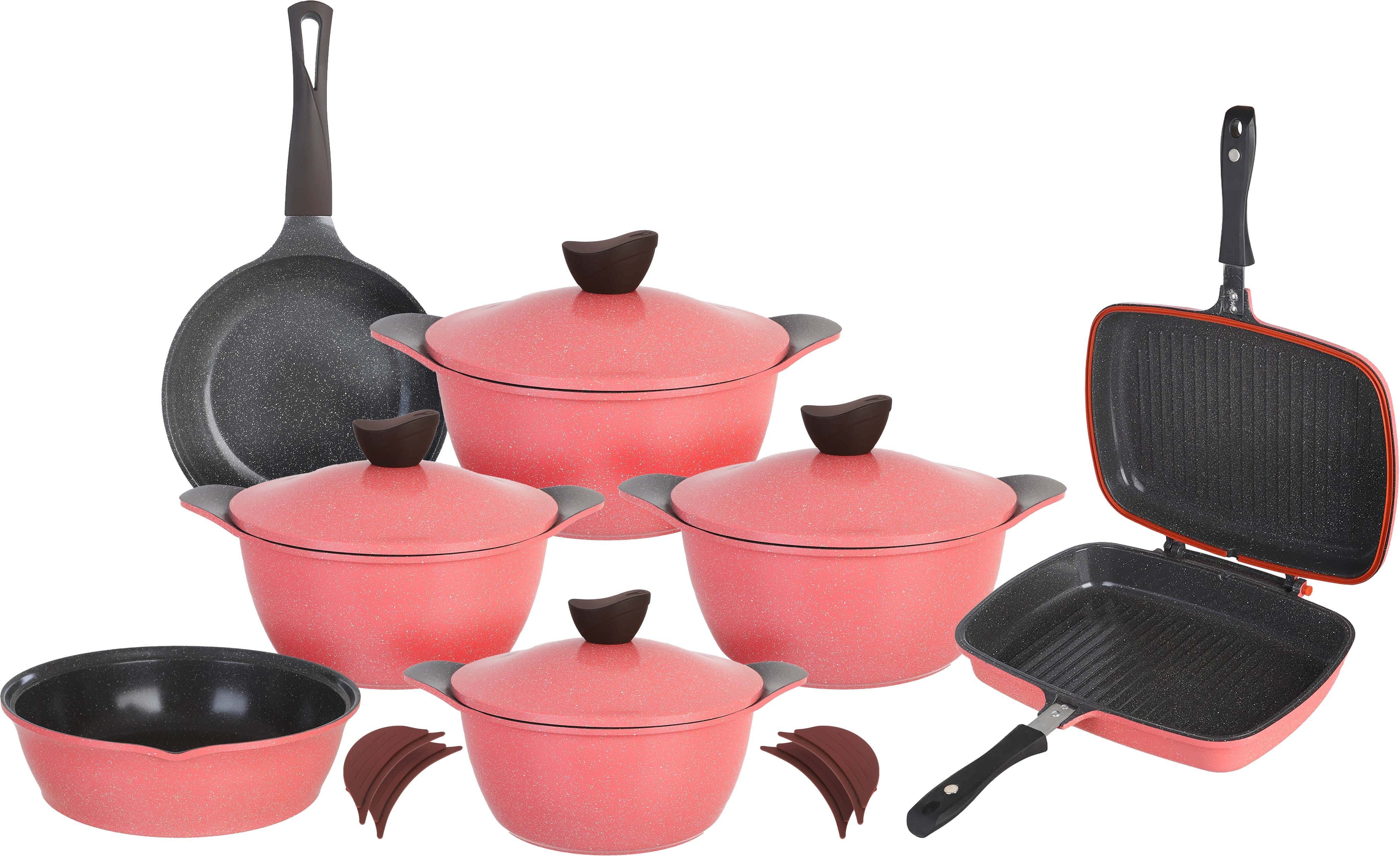 Master Wave Granite Pots Set, 16 Pieces - Cashmere