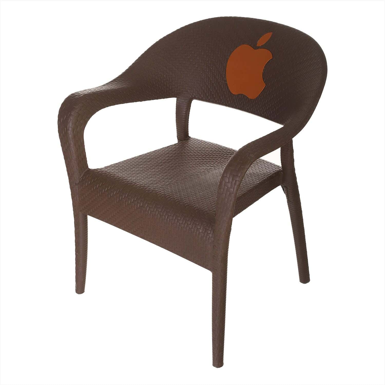 Rattan Plastic Chair, 65×80 cm - Brown