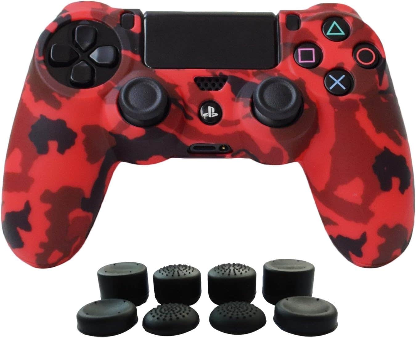 Controller Case With Thumb Grip Covers, Hikfly Silicone Non-Slip Controller Grips For Playstation 4, 9 Pieces