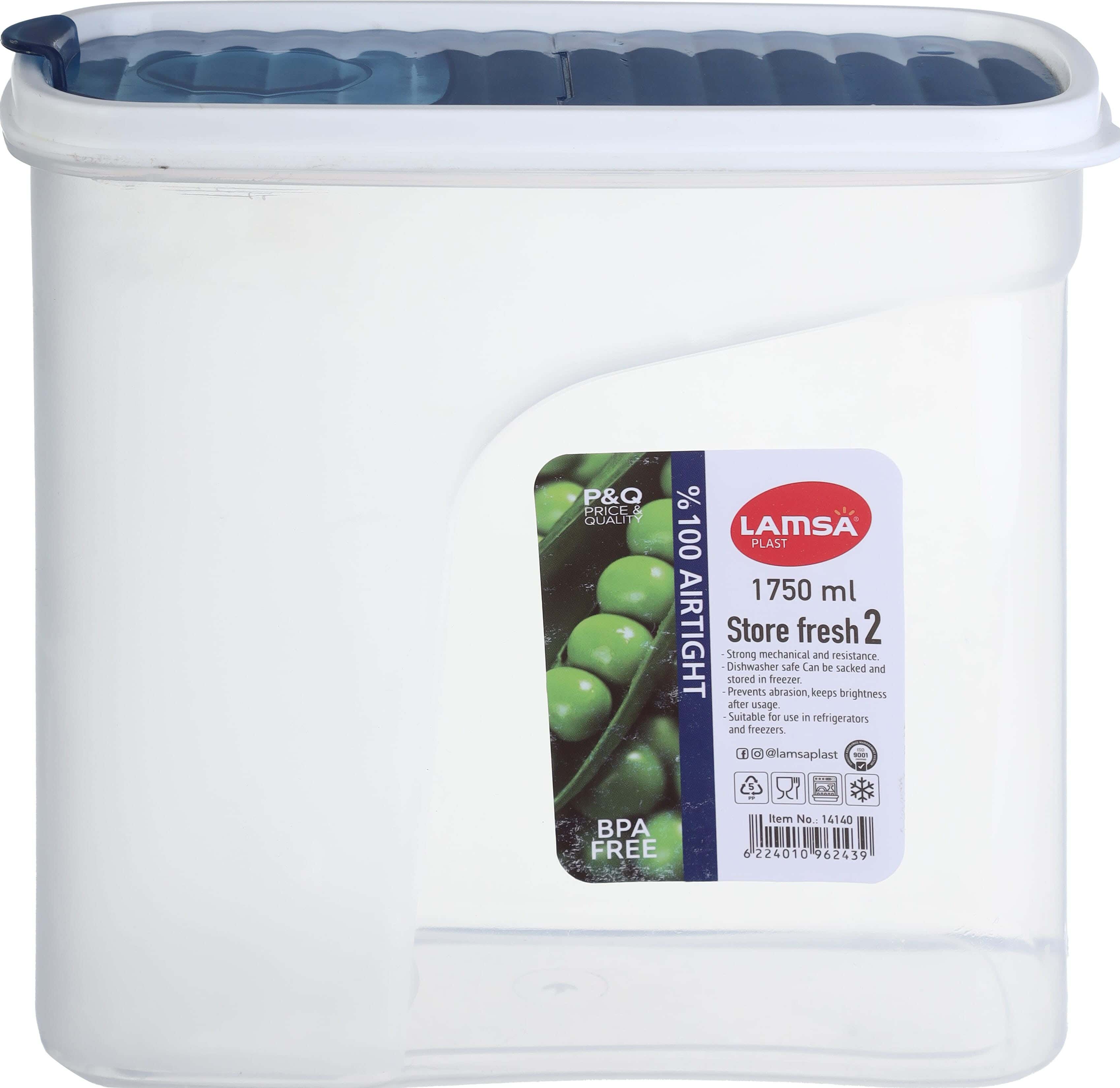 Lamsa Plast Pulses Storage Box, 1750 ml - Clear Blue