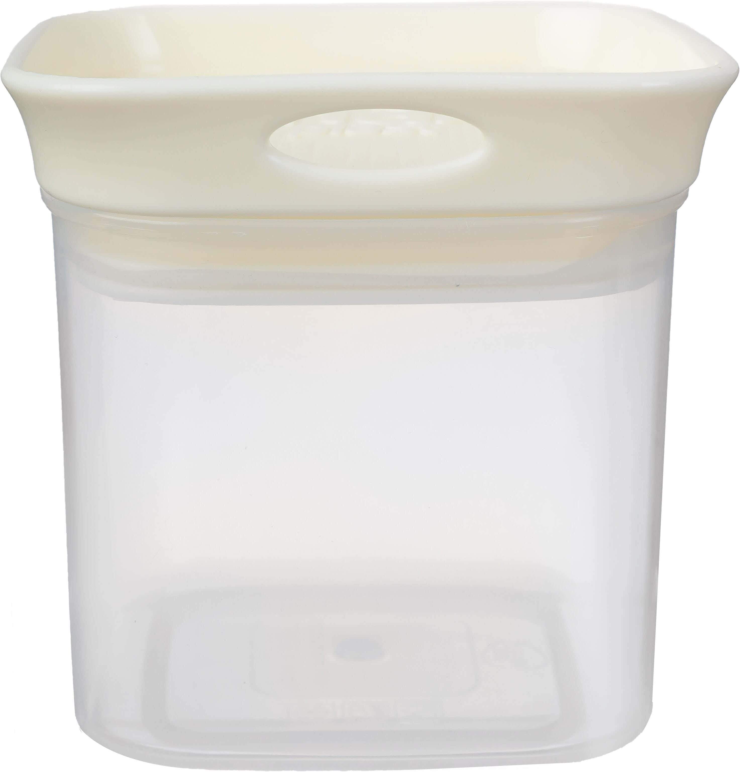 Max Plast Square Plastic Jar, 600 ml - Clear Off White
