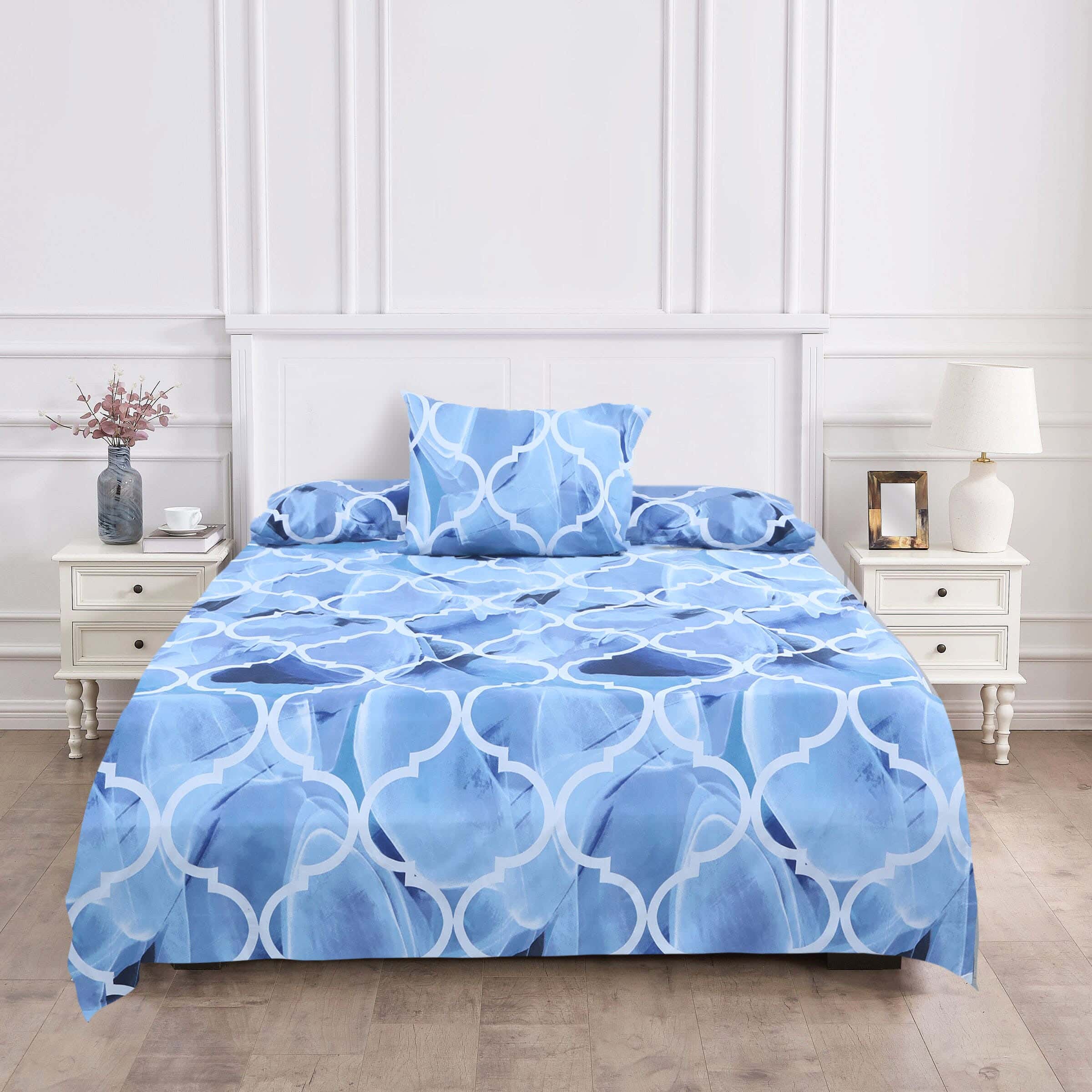 For Furniture Microfiber Bed Sheet Set Youth, 6 Pieces, 240×190 cm, 2400 gm - Blue