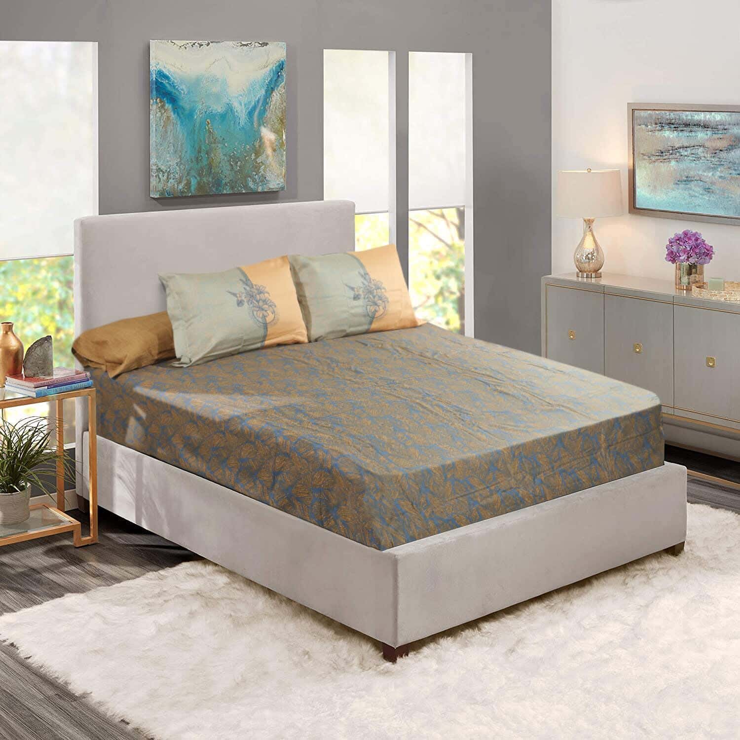 Hobby cotton Bedding Sheet Set, 4 pieces, approximately 2200 grm - Multicolor