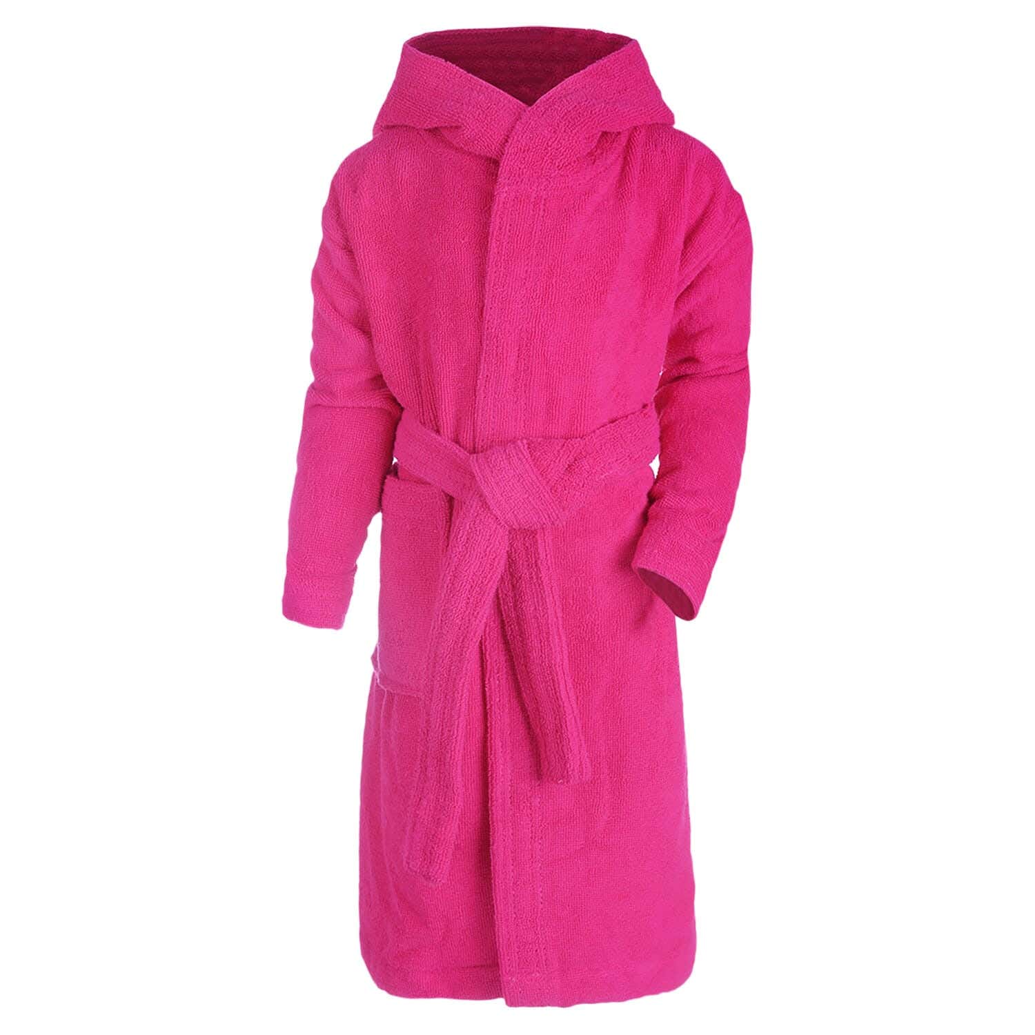 Nice Home Cotton Bathrobe for kids, Size 4, 590 grm - Fuchsia