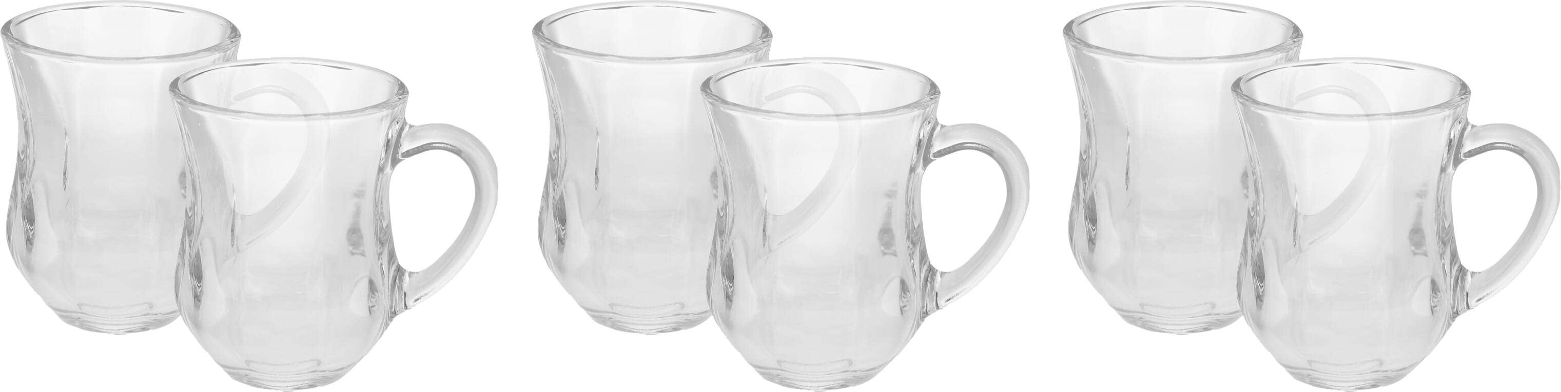 Pasabahce Glass Tea Cup Set, 6 Pieces, 142 ml - Clear