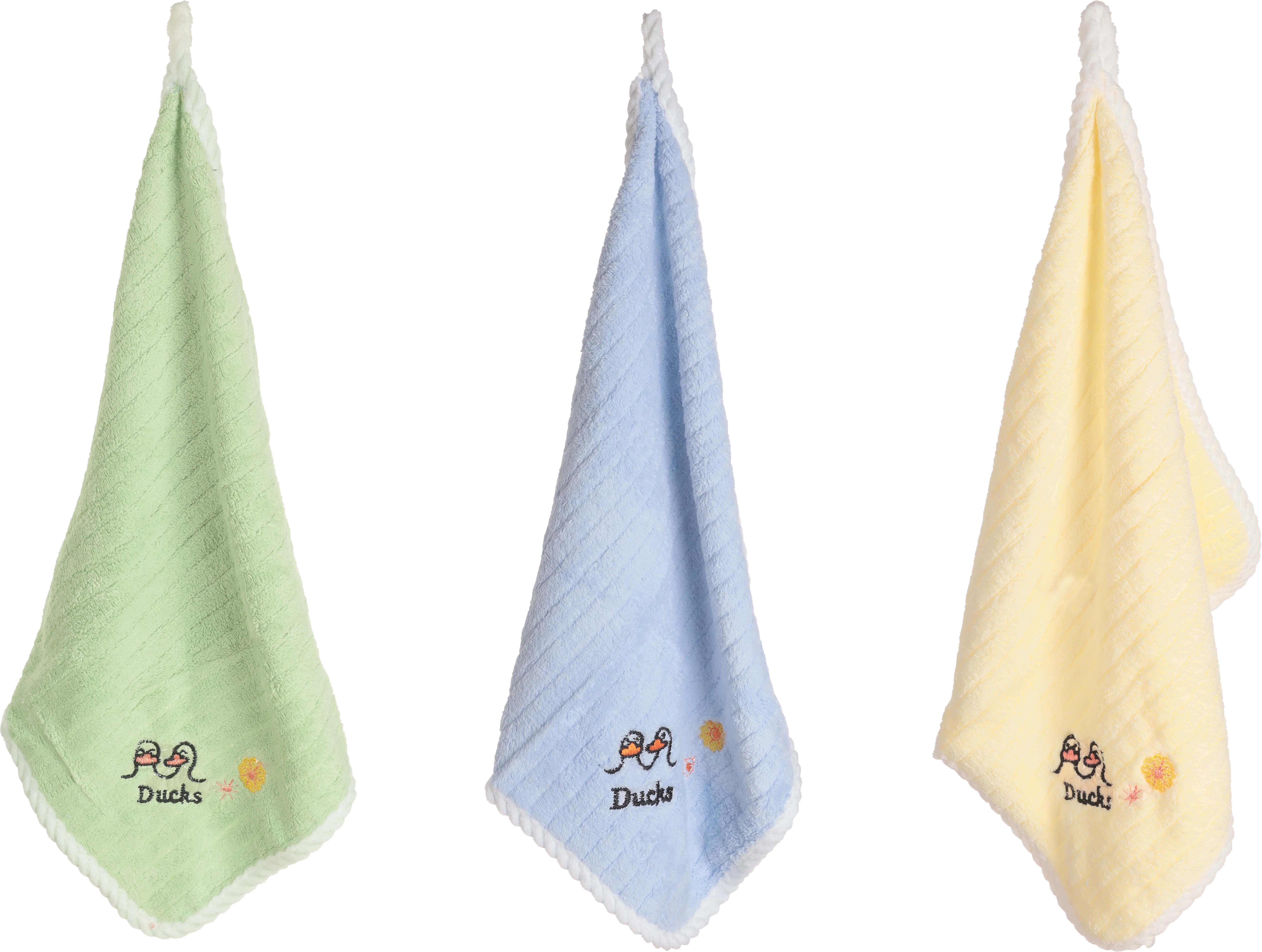 Fabric towel set, 3 pieces, 35×35 cm - Multicolor