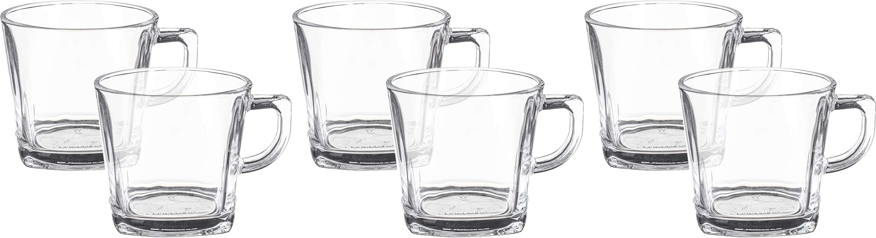 BlinkMax Glass Tea Cup Set, 6 Pieces, 215 ml - Clear