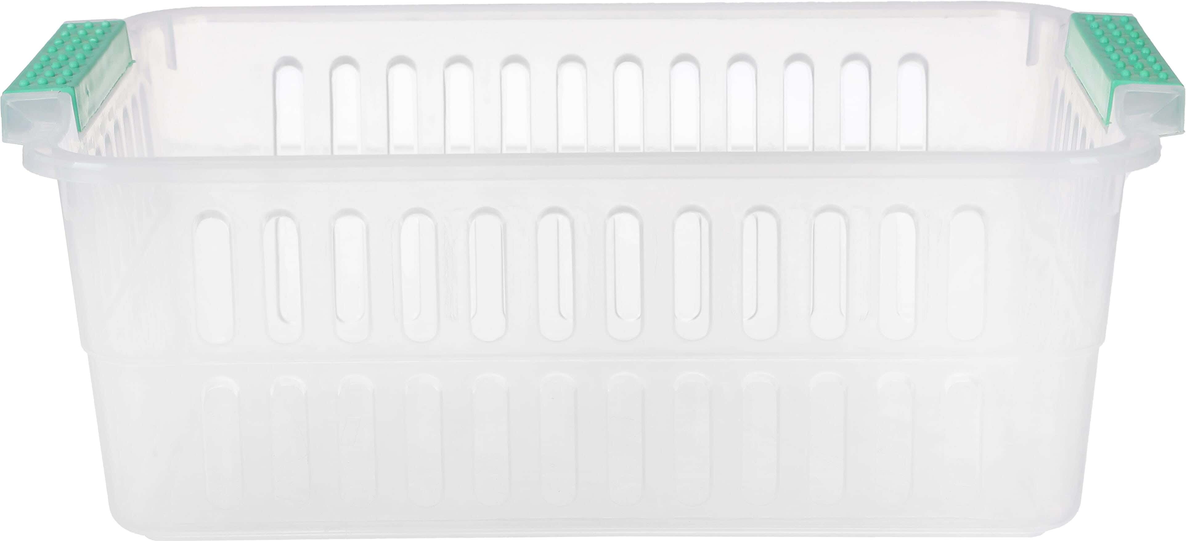 EL Hoda Plastic Rectangular Multi-Used Basket, 2 Liter - Clear Green