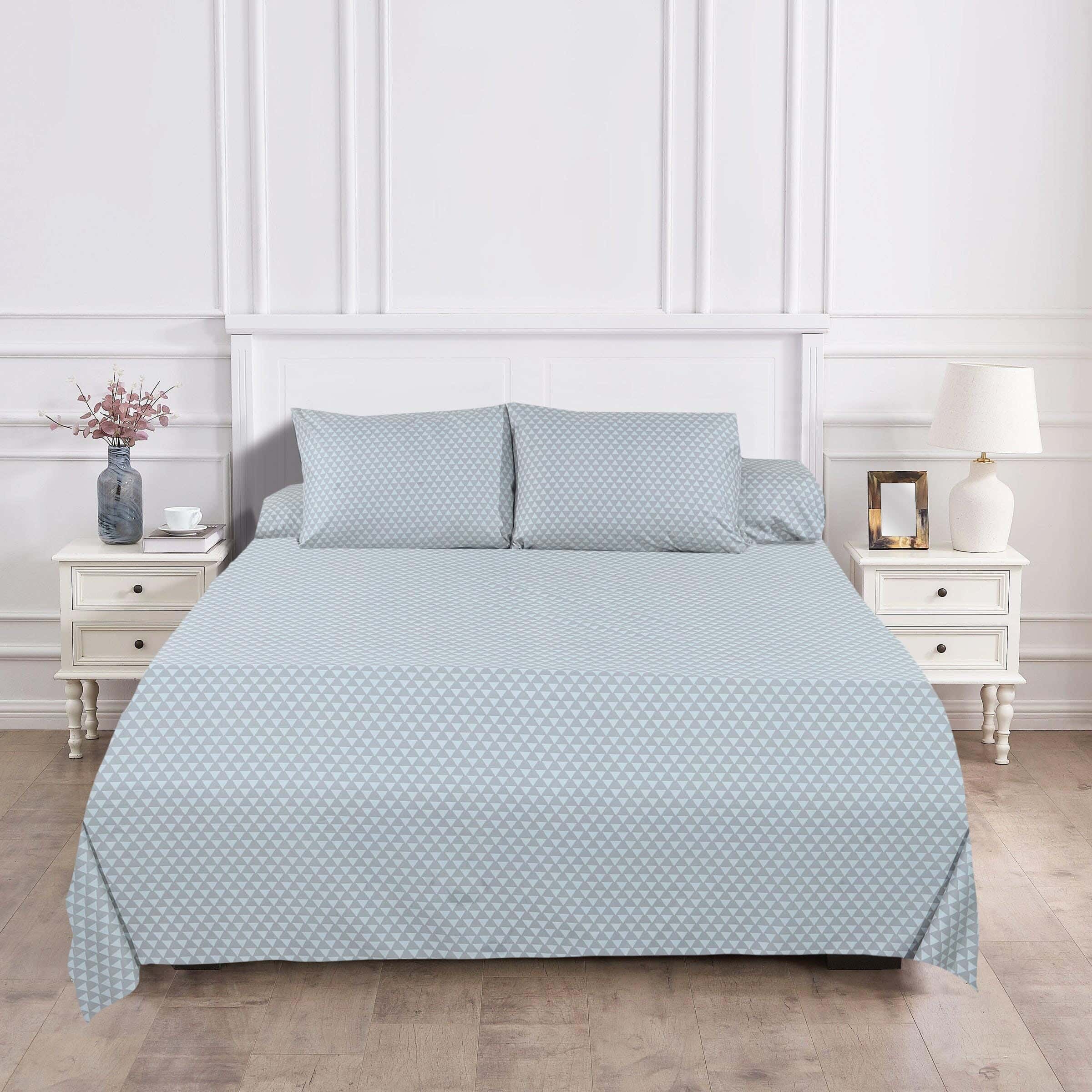 Lazrod Bed Sheet Set, 4 Pieces, 215x235 cm - Grey