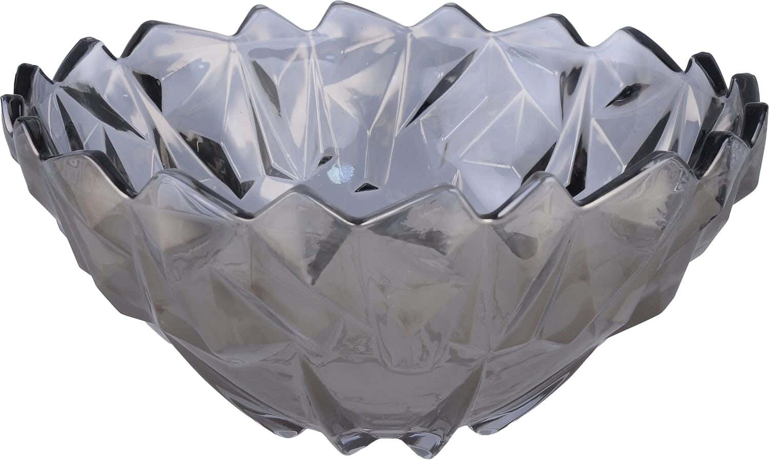 Round Glass Bowl, 26 cm - Clear Black