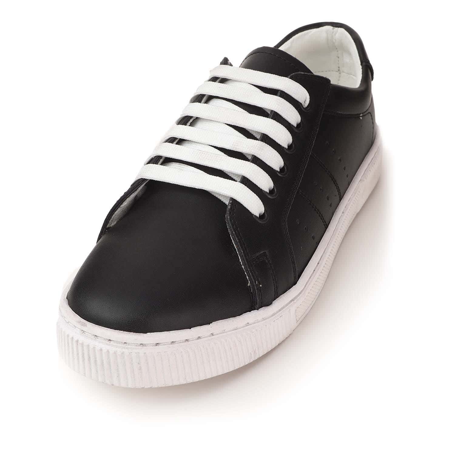 SYR Leather Lace Up Shoes for Men - Black