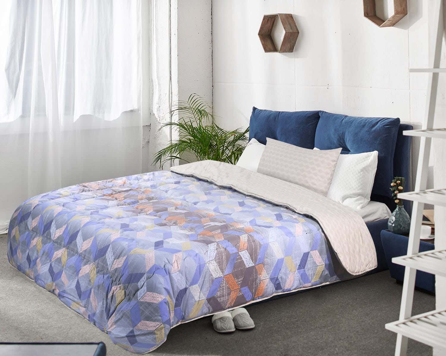 Forbed Cotton Quilt Set, 2 Pieces, 170×220 cm - Grey