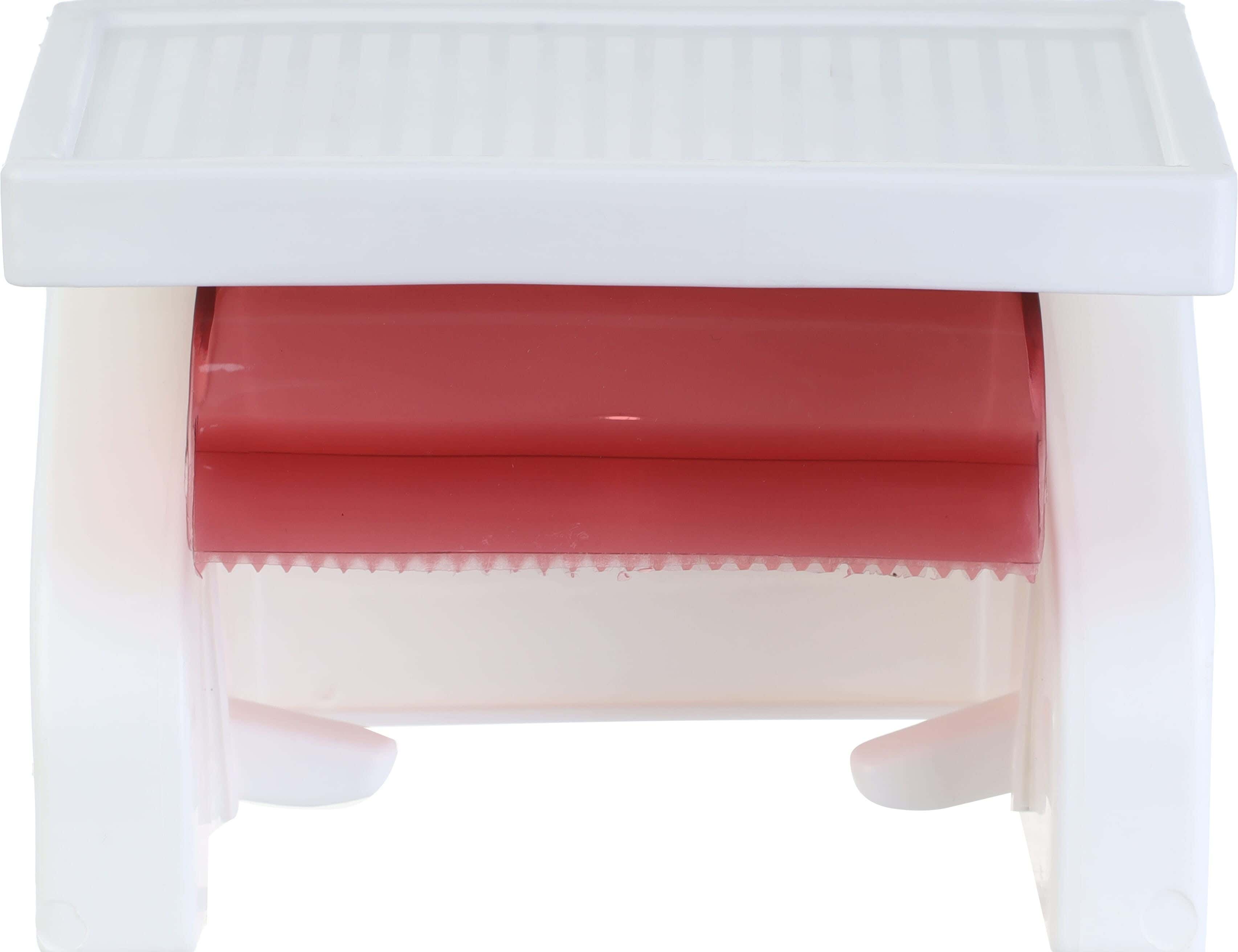 Lamsa Plast Top Shelf Toilet Paper Holder, 19×11×12 cm - White Red