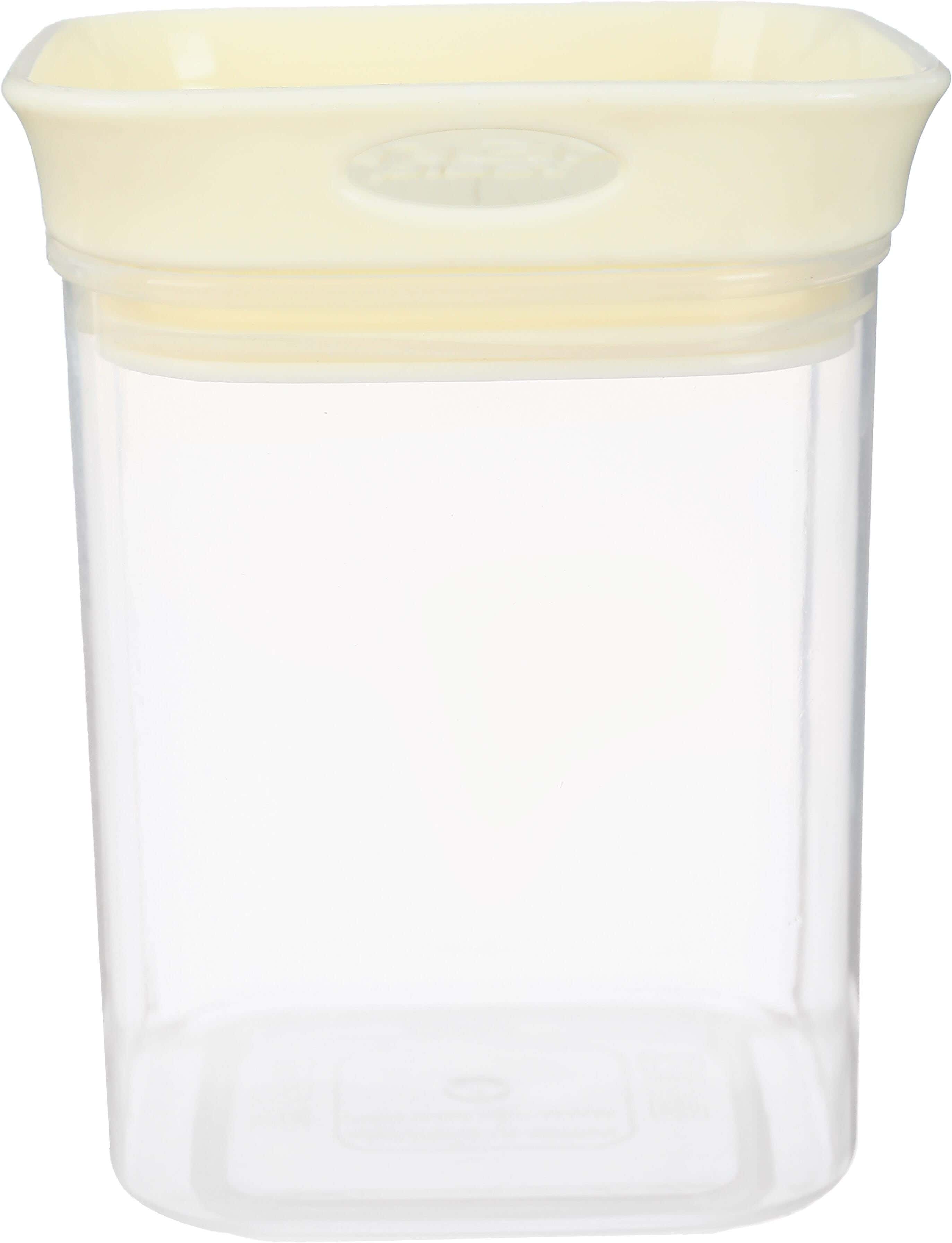 Max Plast Square Plastic Jar, 800 ml - Clear Off White