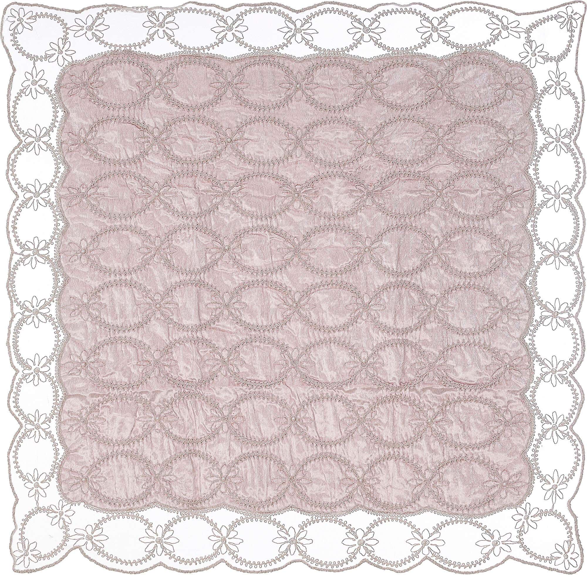 Velvet Square Tablecloth, 95x95 cm, Approximately 310 gm - Beige