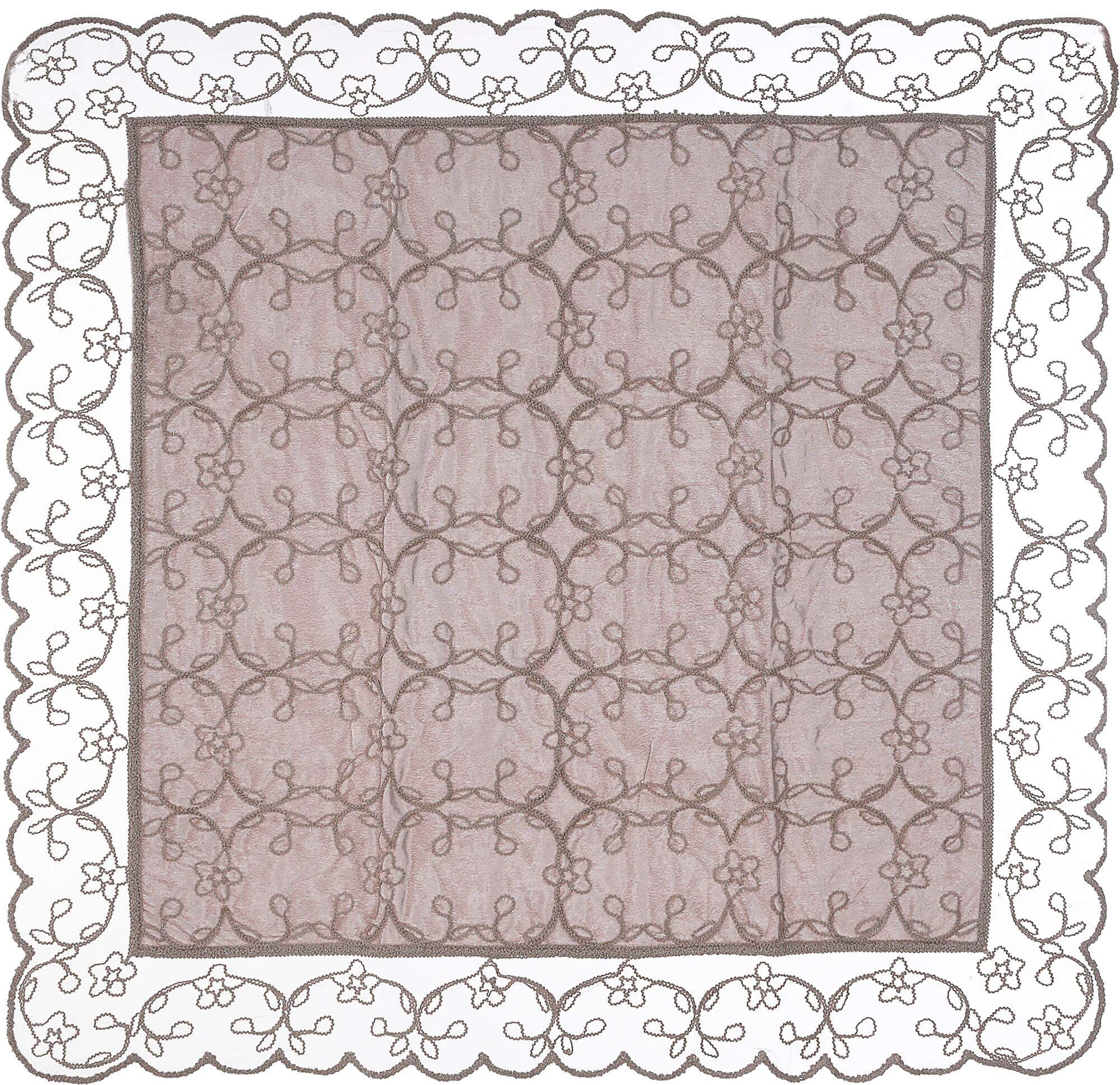 Velvet Square Tablecloth, 95x95 cm, Approximately 310 gm - Beige