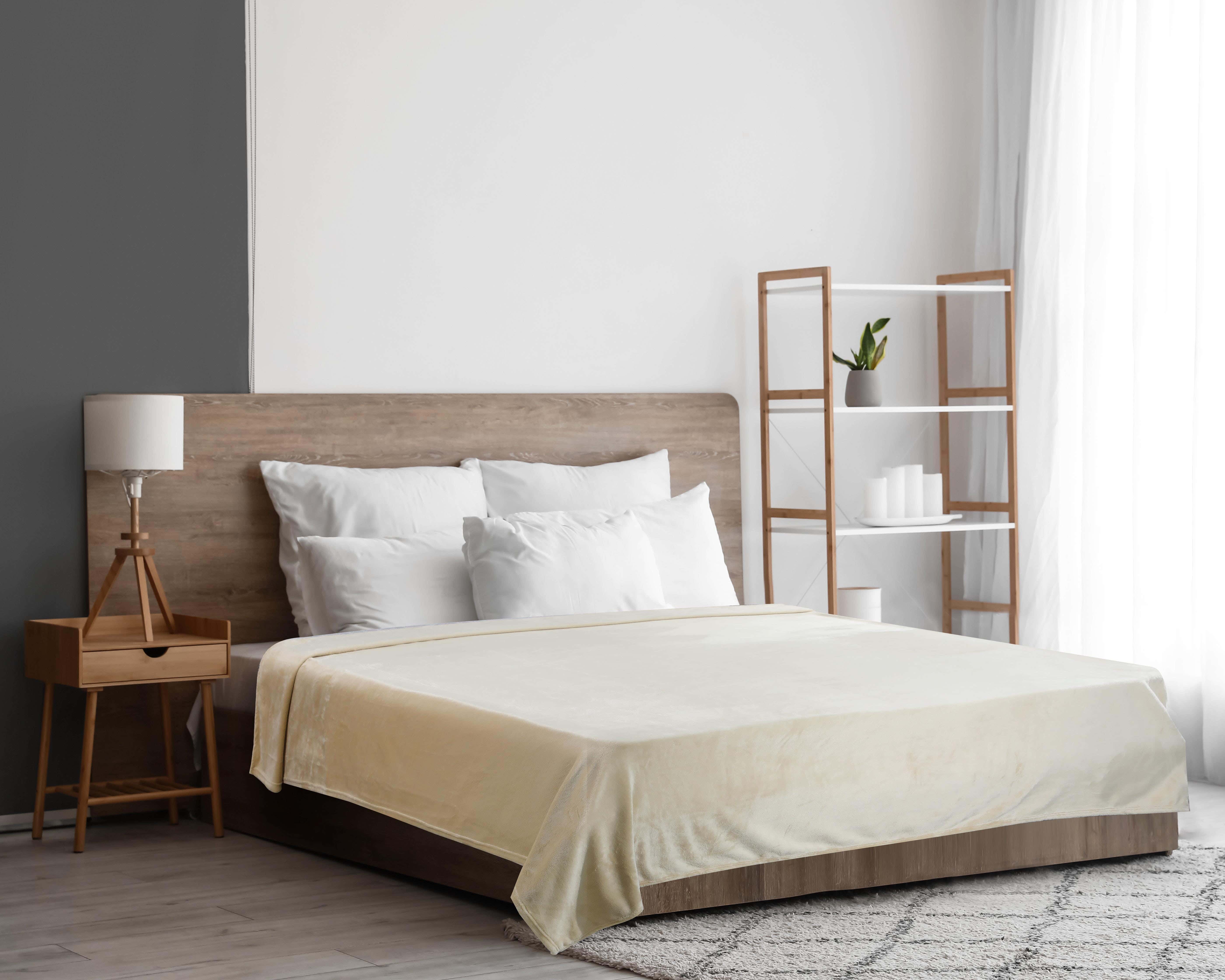 Dream Bed Velvet Bed Heater, 220×240 cm, Approximately 1700 grm - Beige