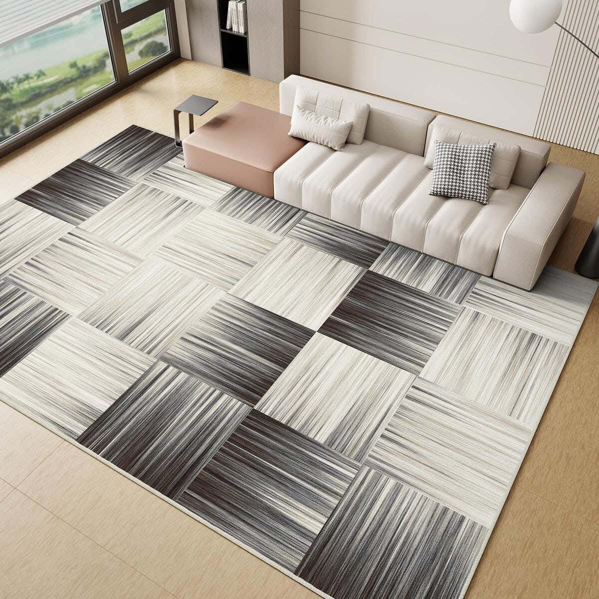 Line Sleep Dots Fabric Carpet protector, 200x300 cm - Multicolor