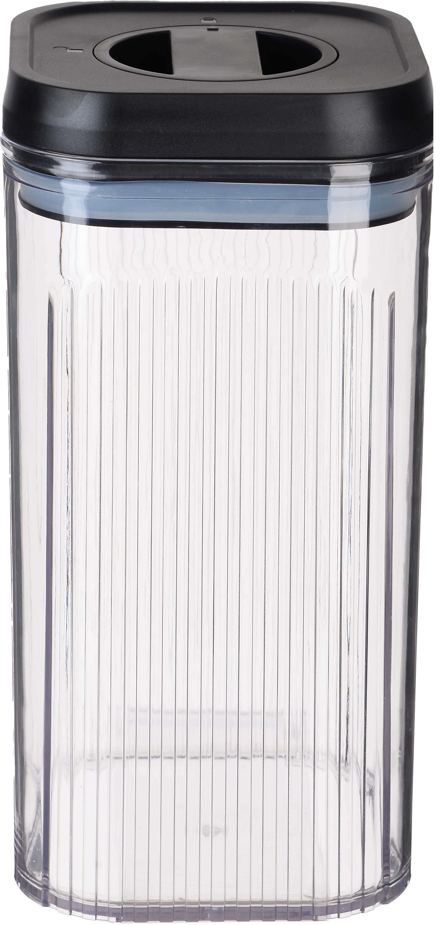 Falmer Acrylic Storage Box Pulses Set, 2 Pieces, with Snap Lid - Clear Black
