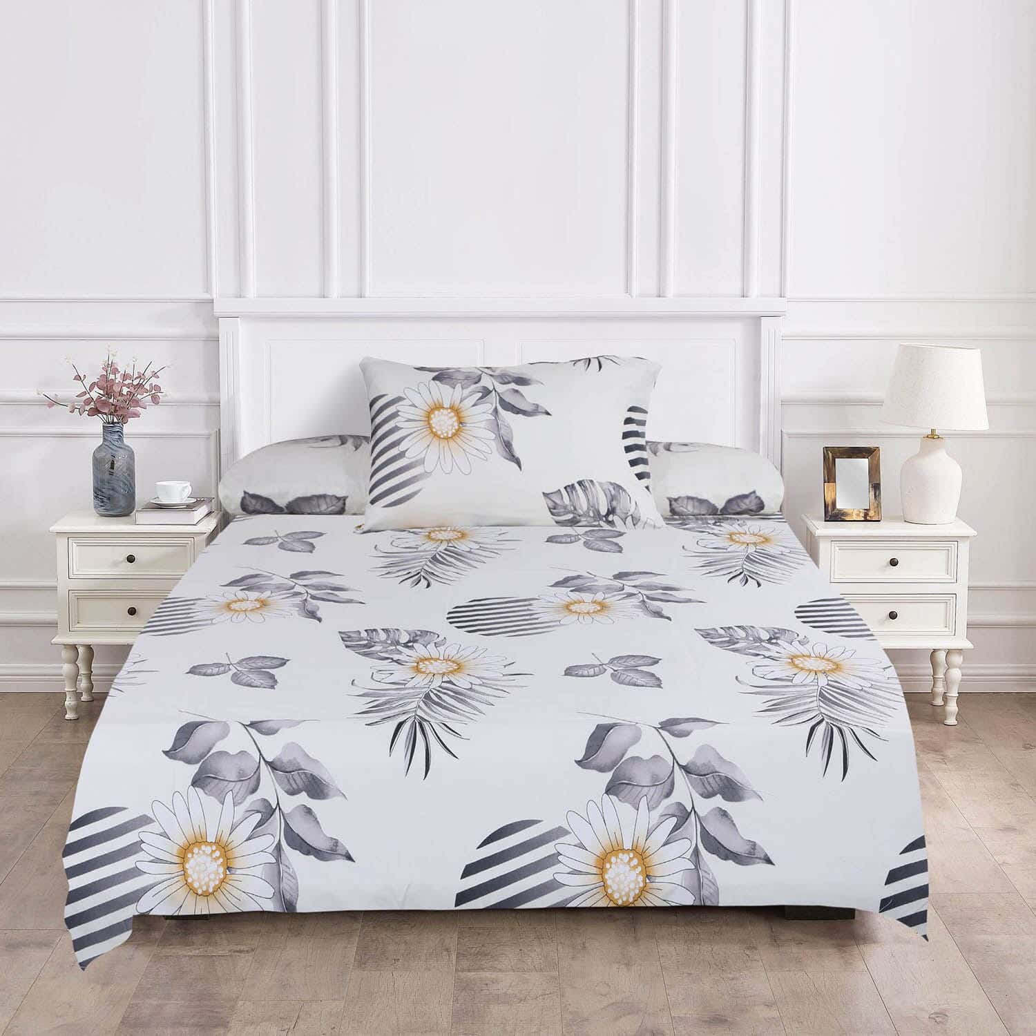 Ronza Home Microfiber Bedding Sheet Set , 6 Pieces, Approximately 2000 Grams - Multicolor